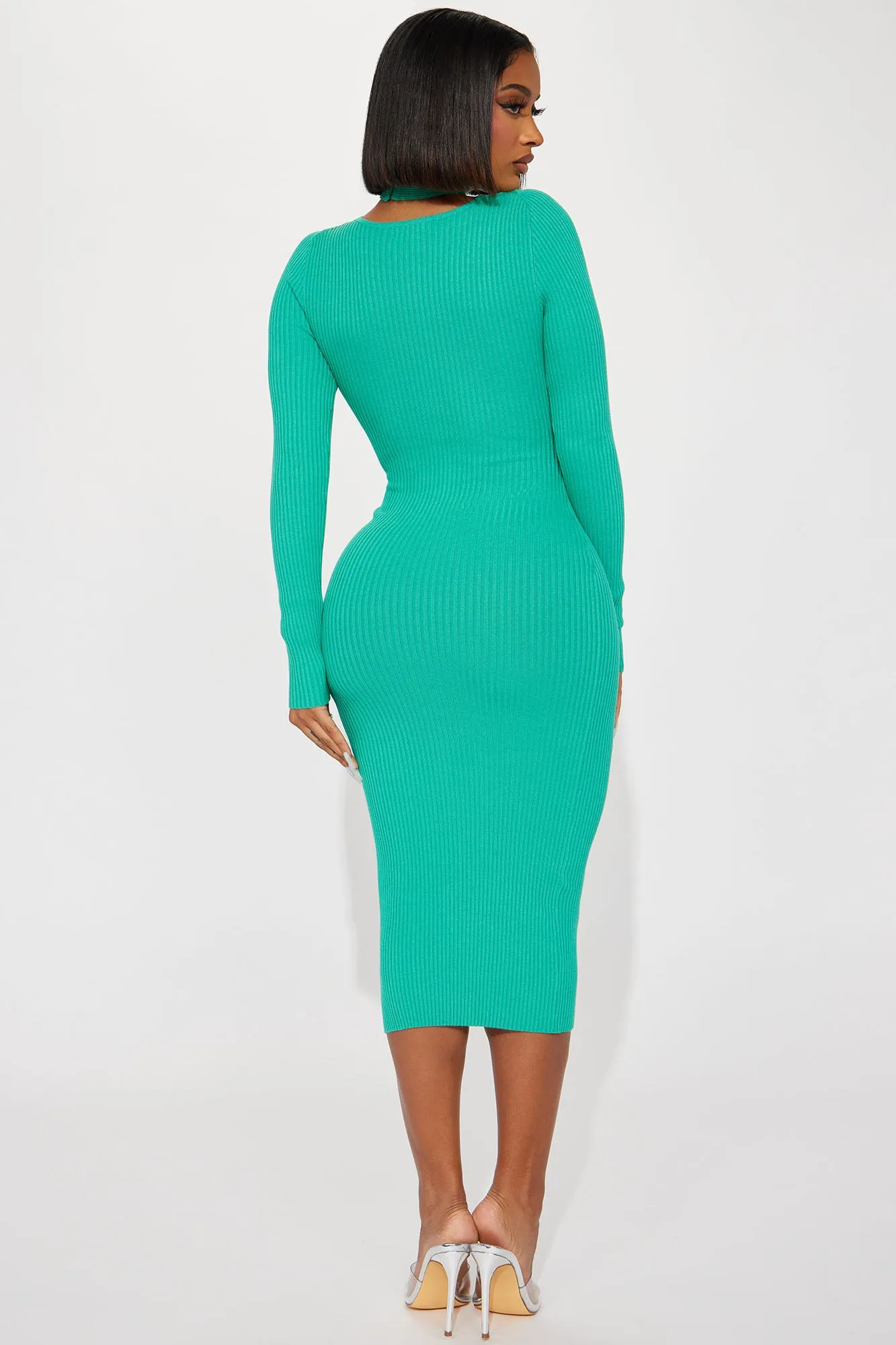 Alex Sweater Midi Dress - Jade