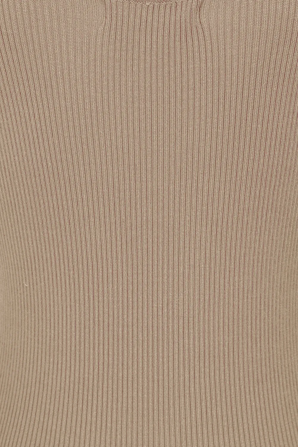 Angelina Beige Diamonte Strap Ribbed Knitted Pencil Midi Bodycon Dress