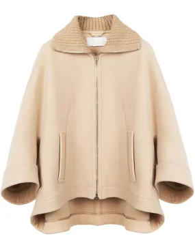 Beige Zippered Cape