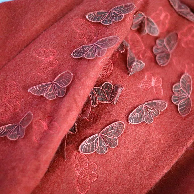 Belle Red Rose Embroidered Hooded Cape | Mandala