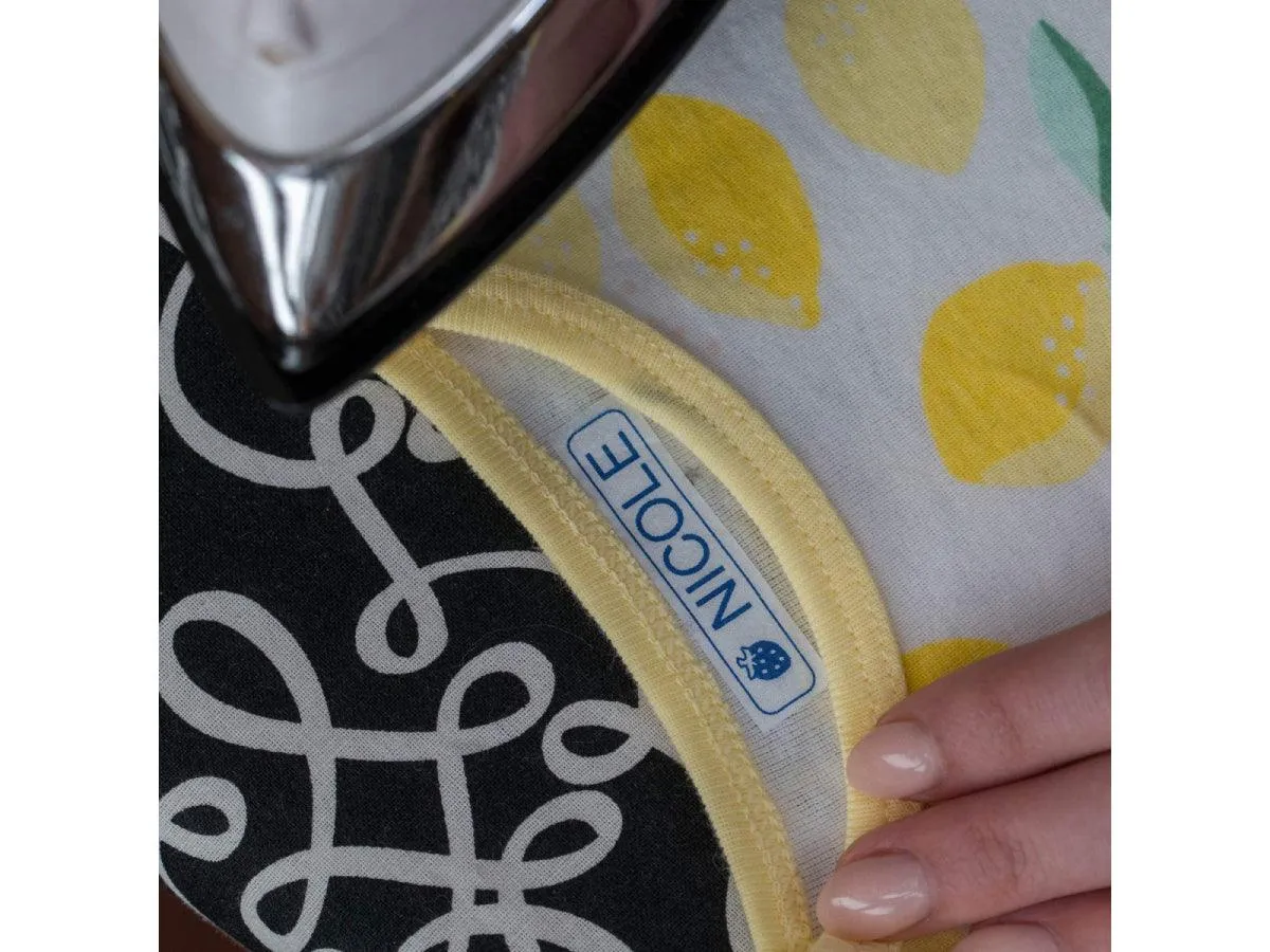 Brother P-TOUCH 12mm TZ-FA3 Fabric Tape, Iron On, Blue on White
