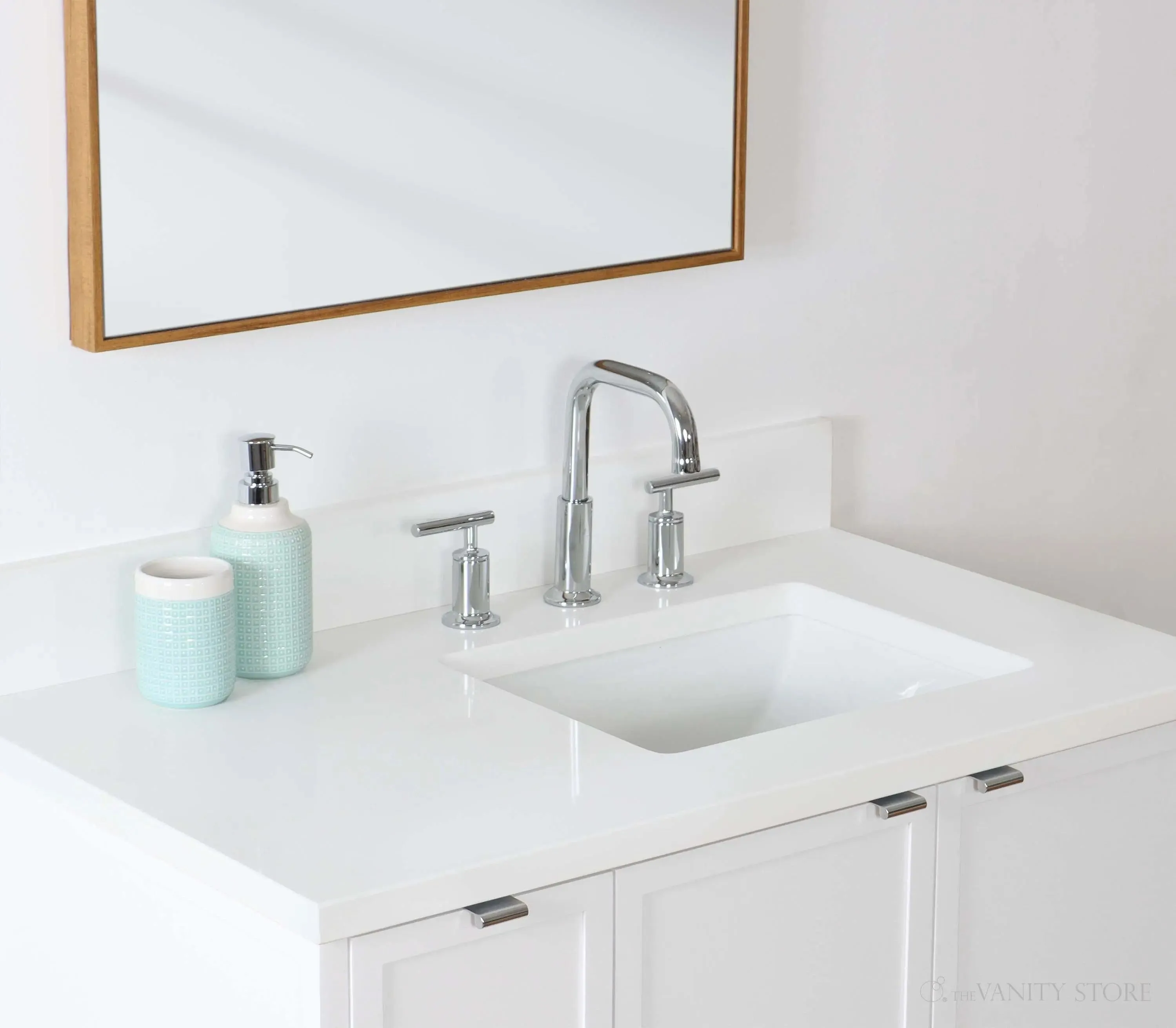 Cape Breton 36" Wall Mount Satin White Bathroom Vanity, Right Sink