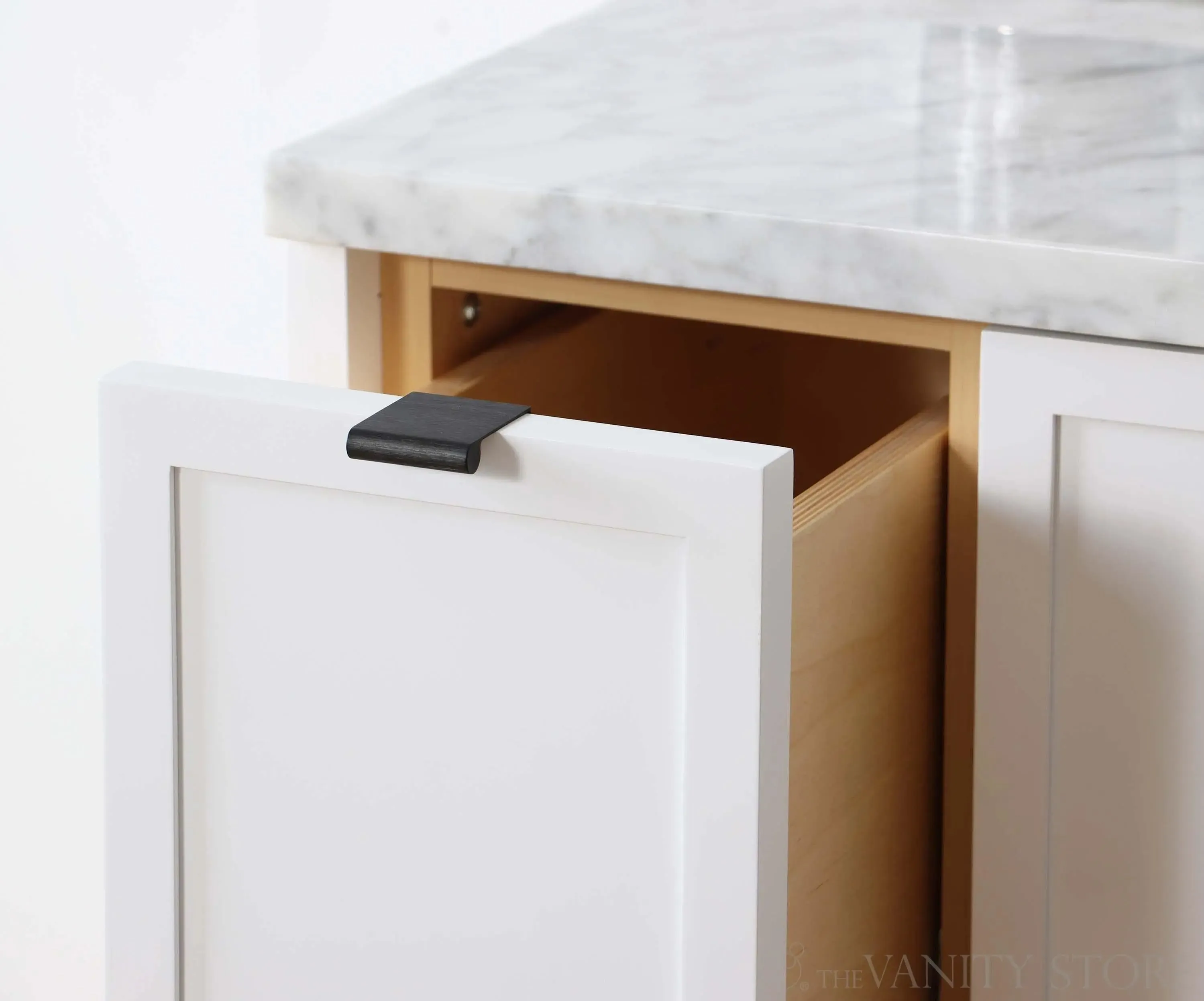 Cape Breton 36" Wall Mount Satin White Bathroom Vanity, Right Sink
