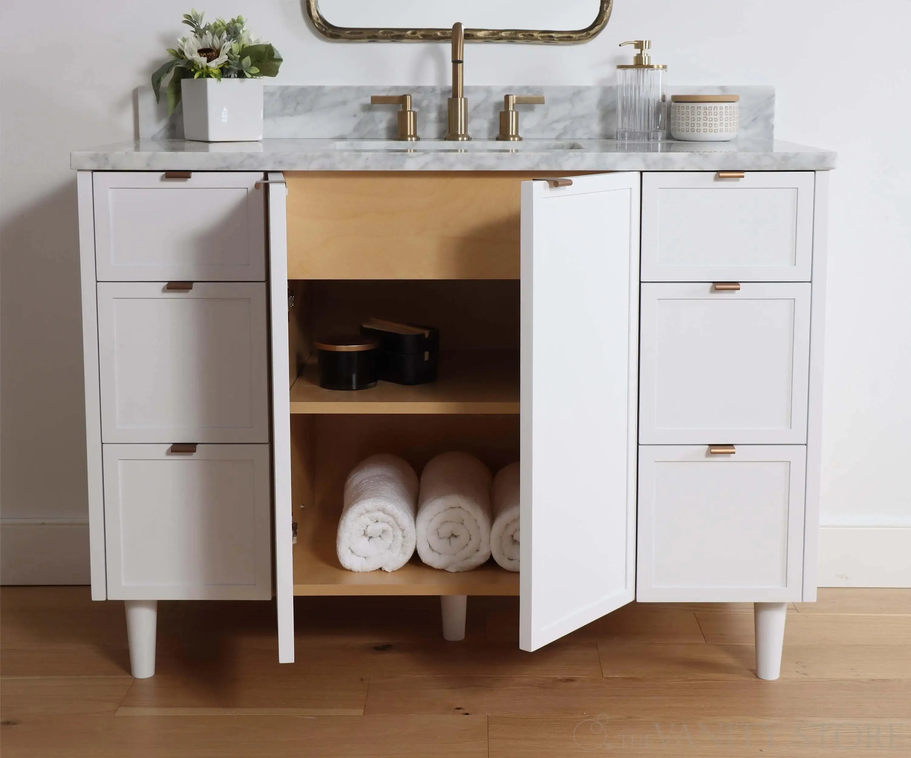 Cape Breton 48" Satin White Bathroom Vanity