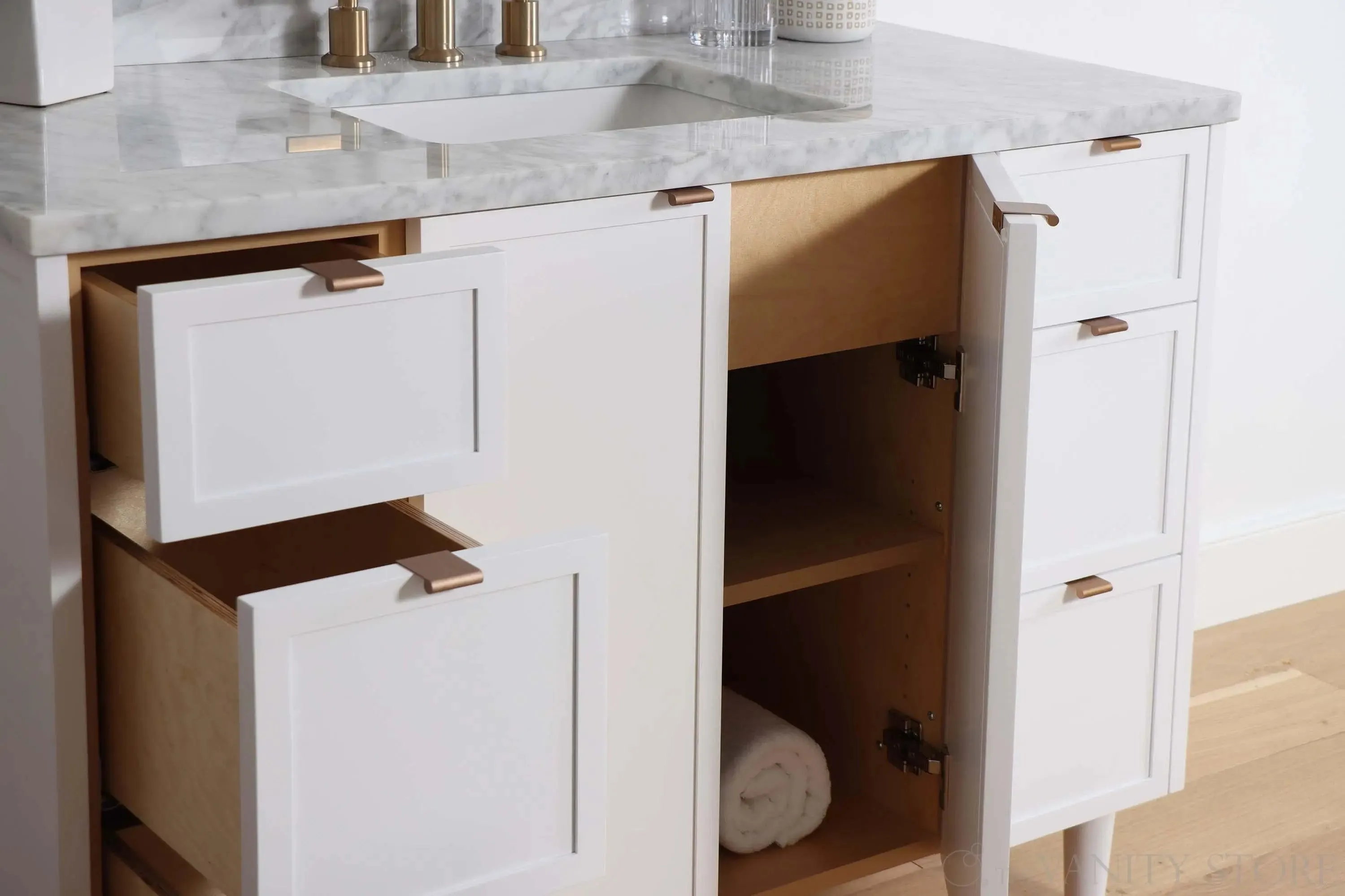 Cape Breton 48" Satin White Bathroom Vanity