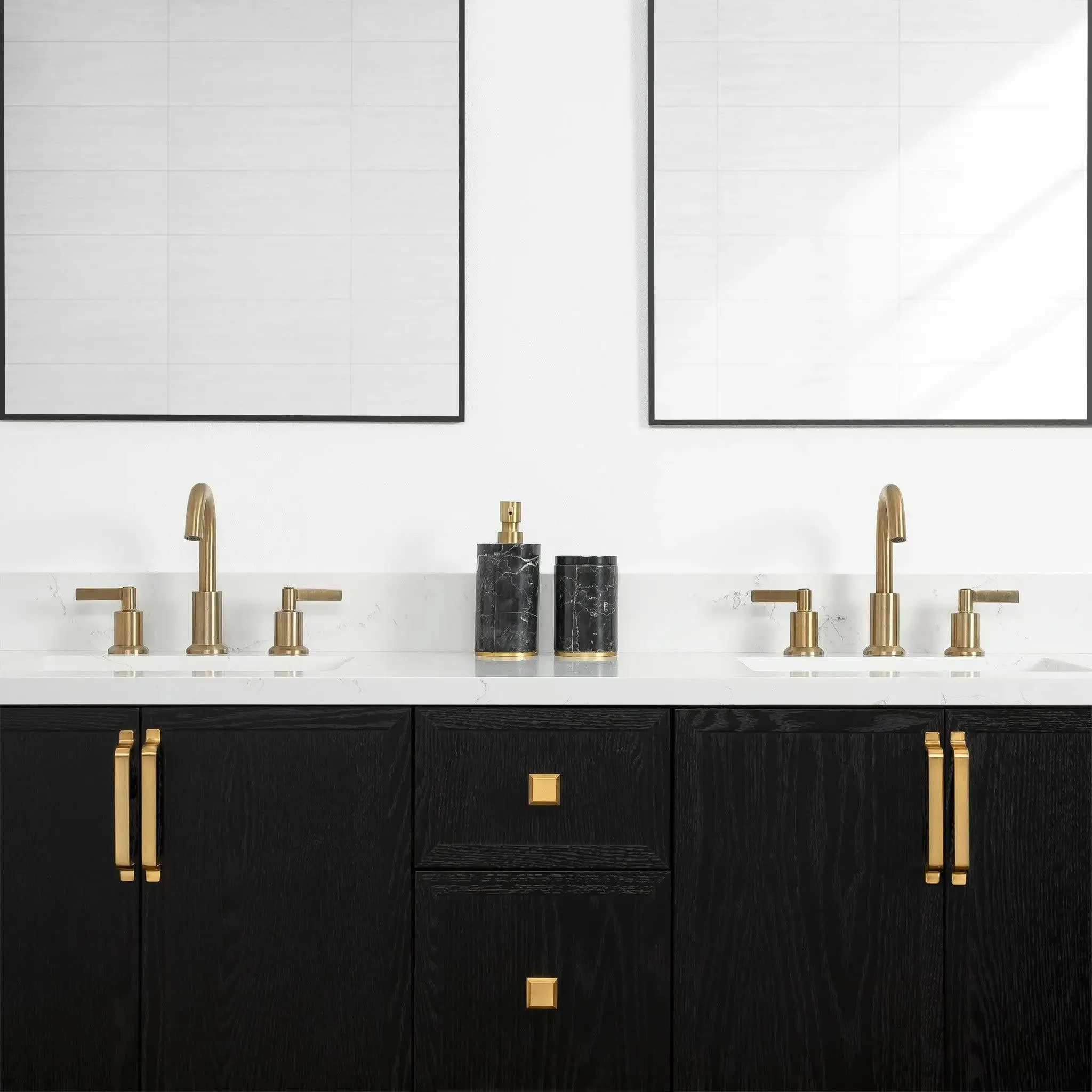 Cape Breton 60" Blackened Oak Bathroom Vanity, Double Sink