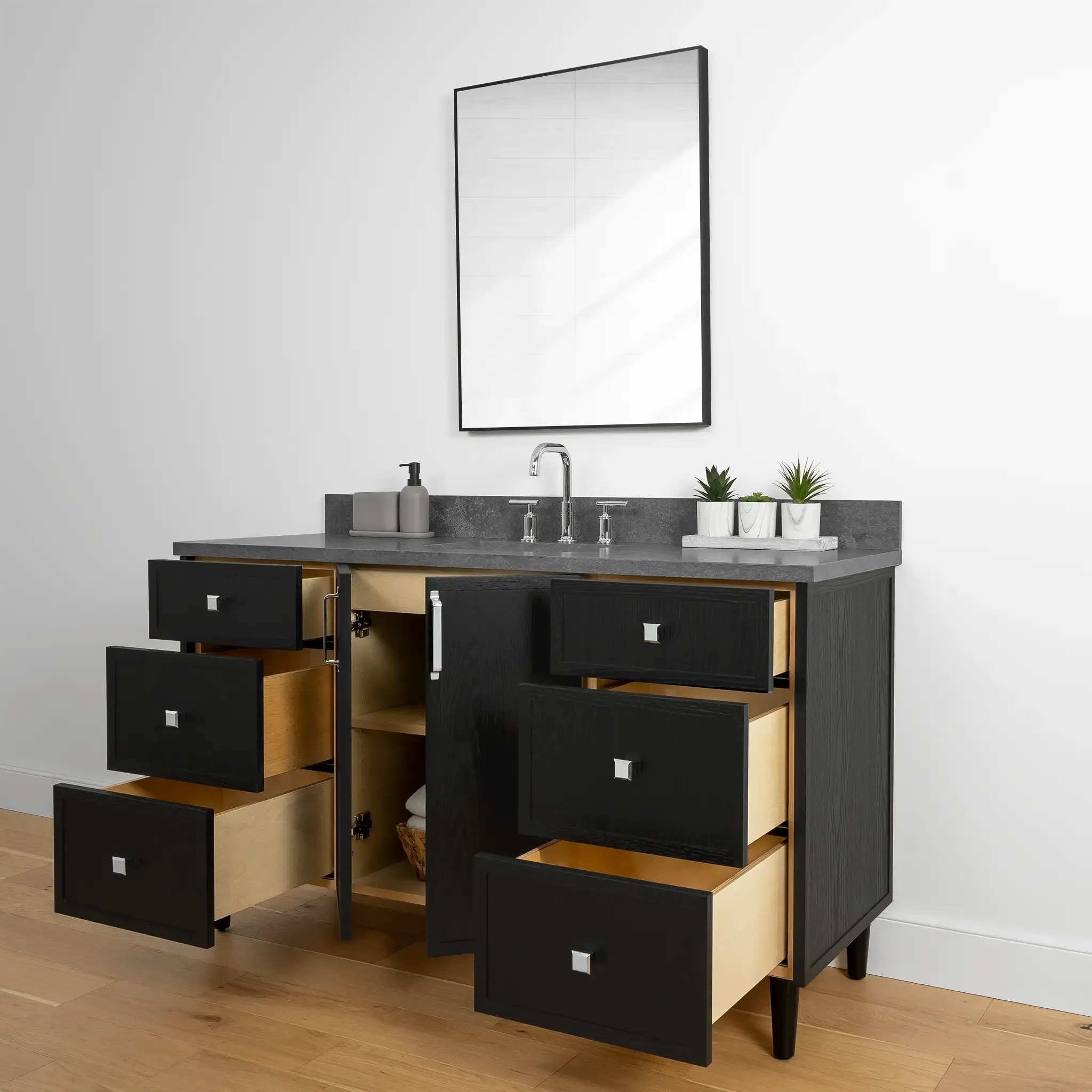 Cape Breton 60" Blackened Oak Bathroom Vanity
