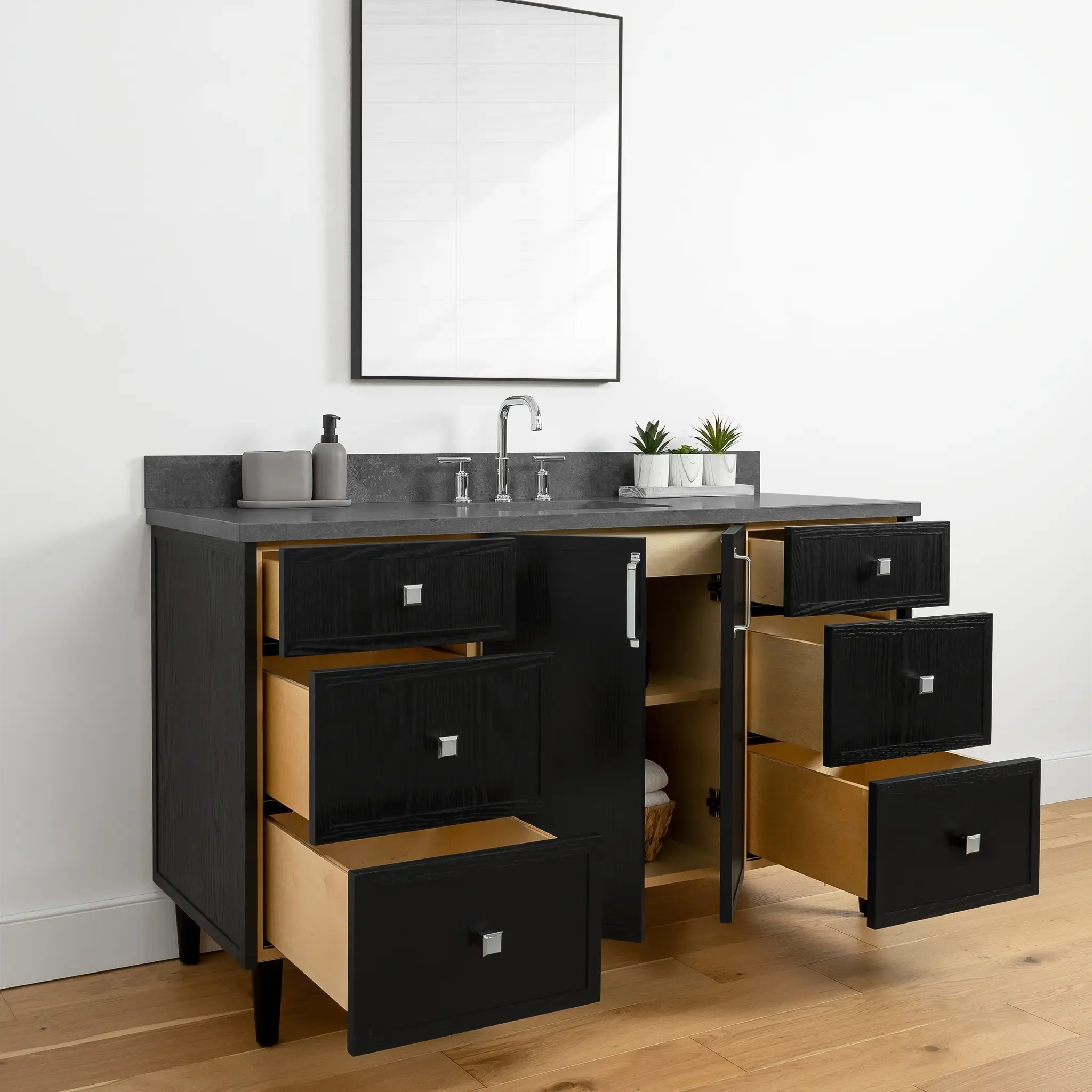 Cape Breton 60" Blackened Oak Bathroom Vanity