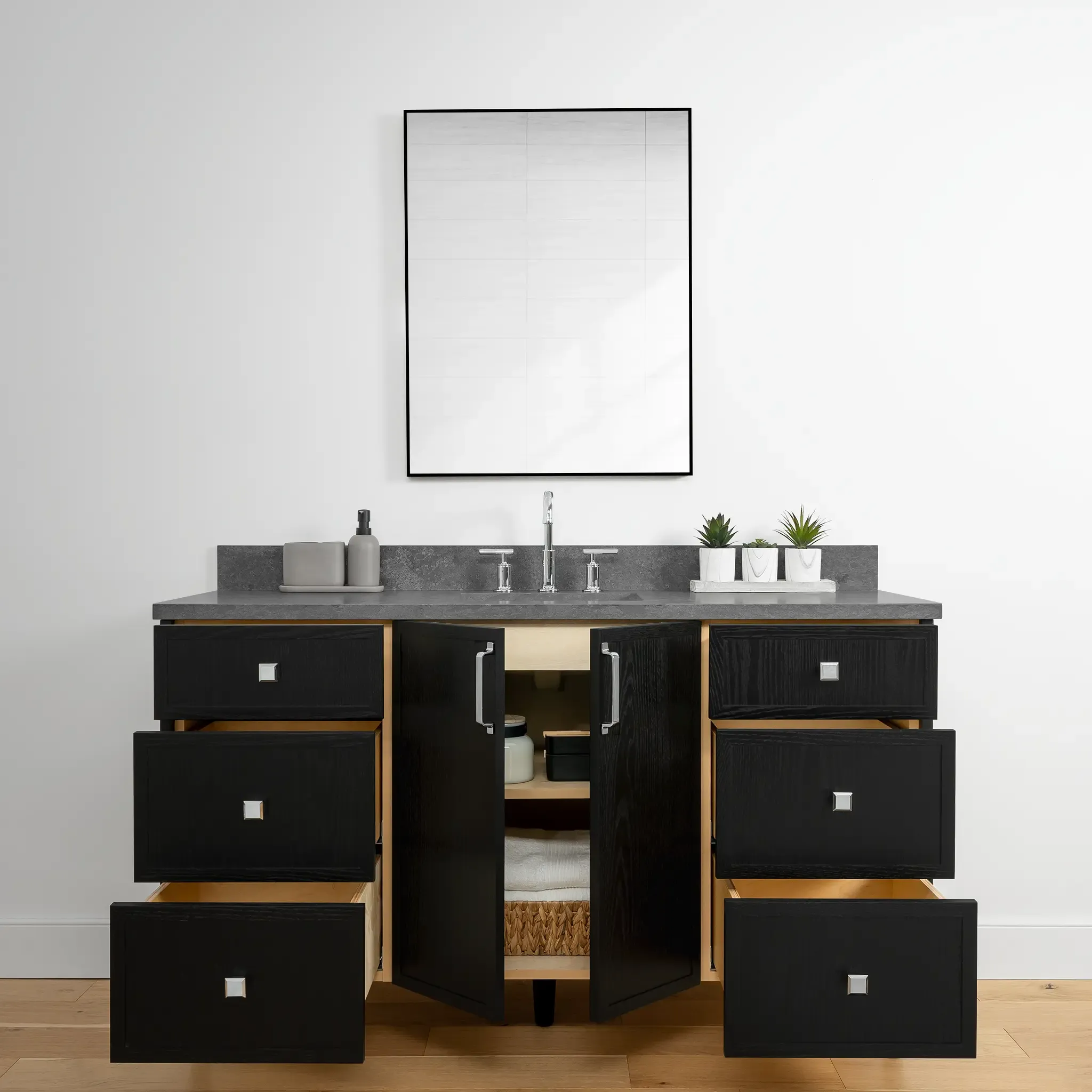 Cape Breton 60" Blackened Oak Bathroom Vanity