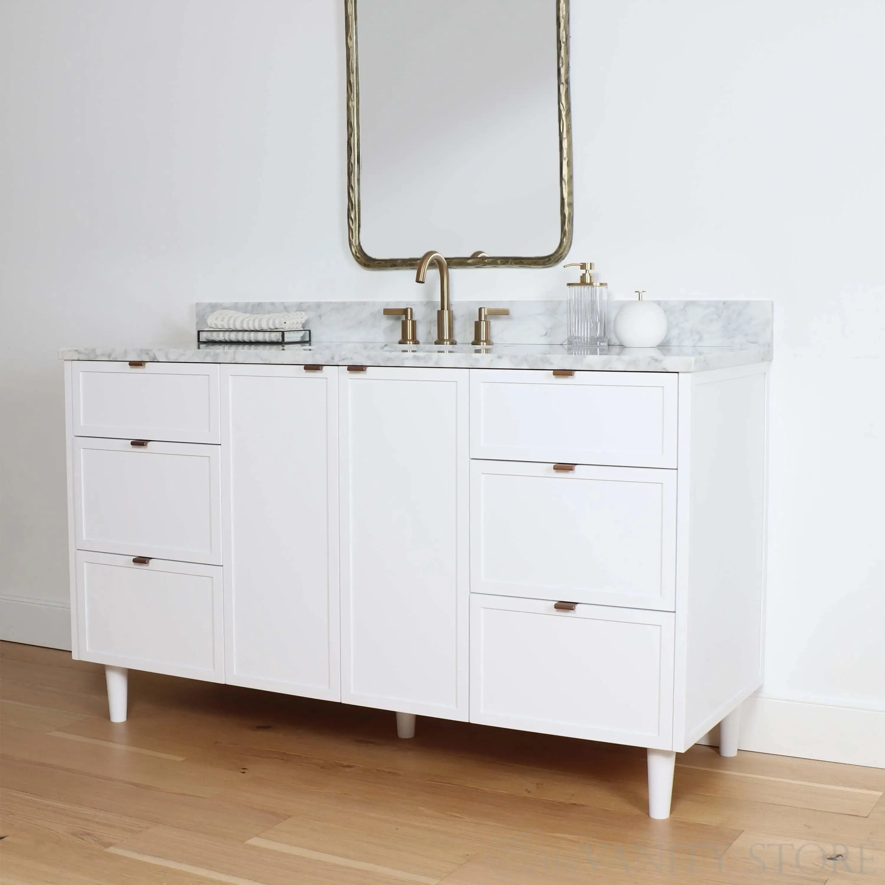 Cape Breton 60" Satin White Bathroom Vanity