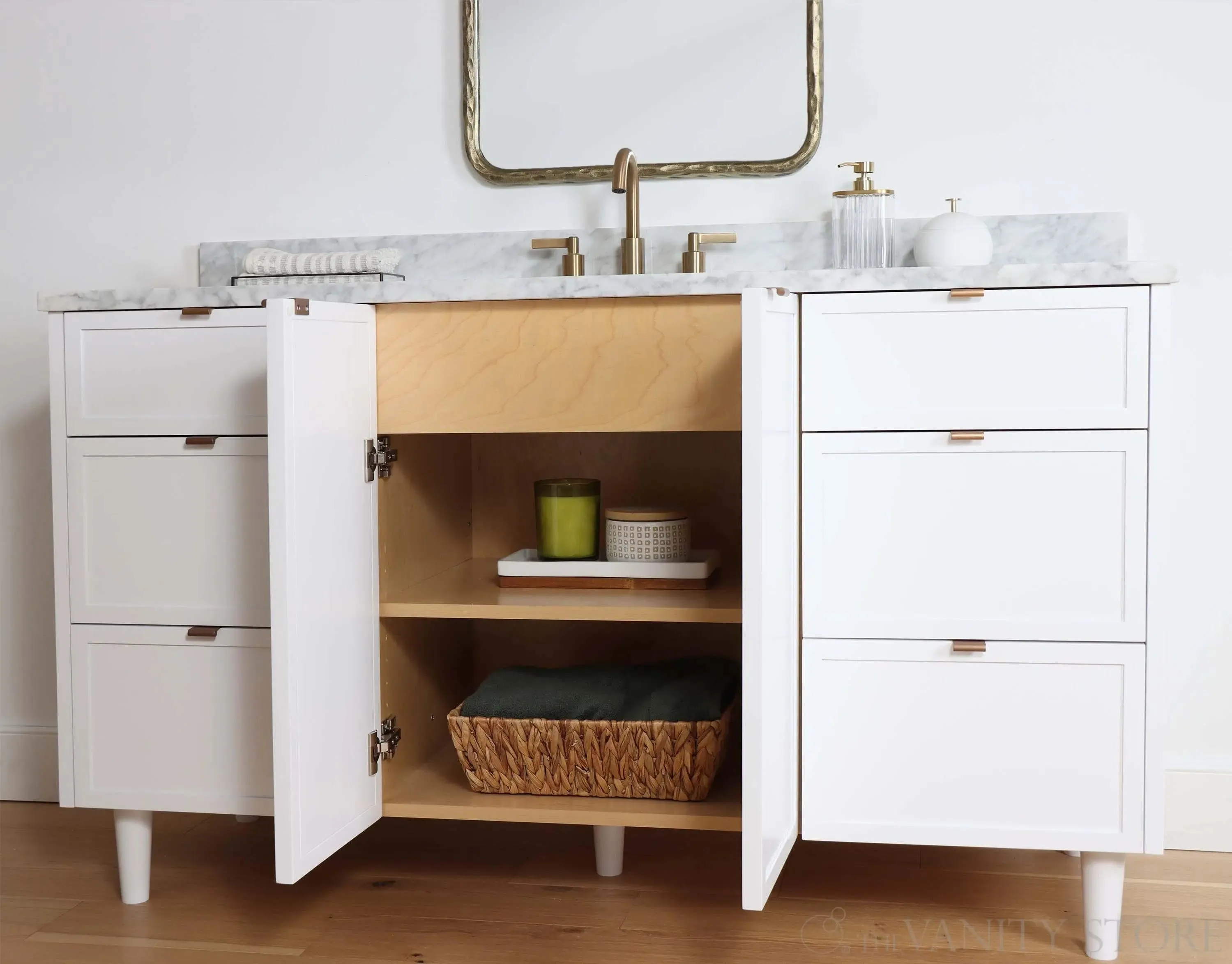 Cape Breton 60" Satin White Bathroom Vanity