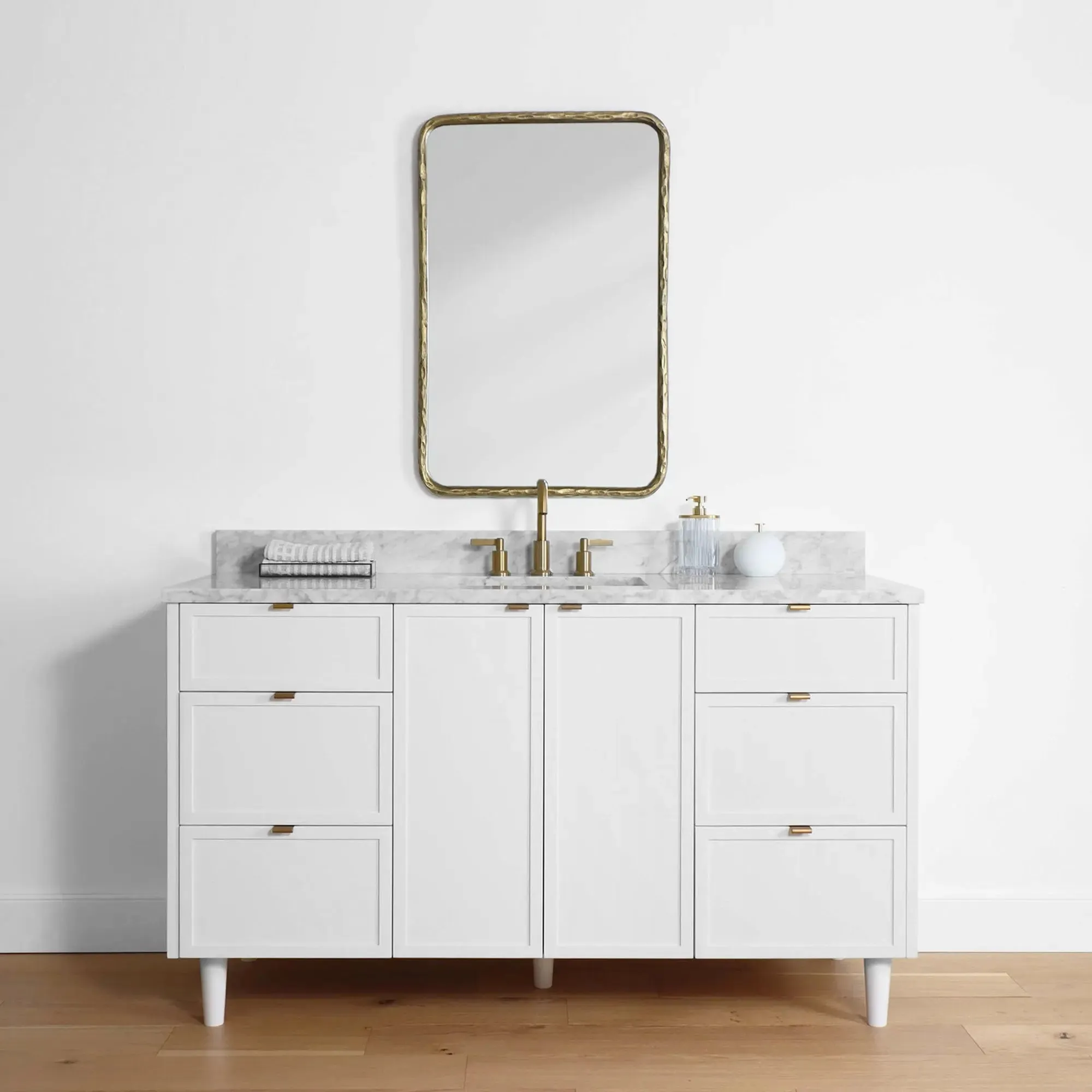 Cape Breton 60" Satin White Bathroom Vanity
