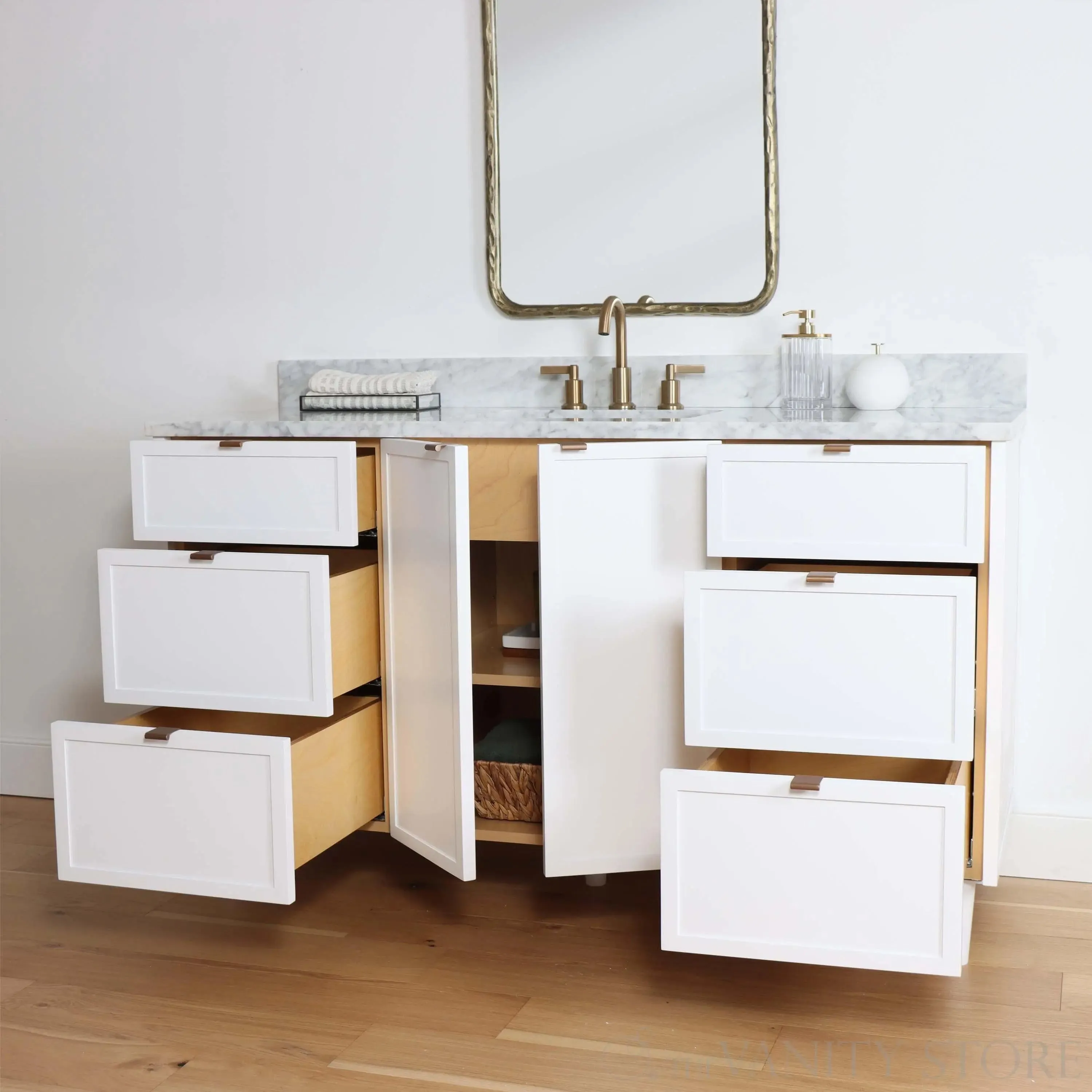 Cape Breton 60" Satin White Bathroom Vanity