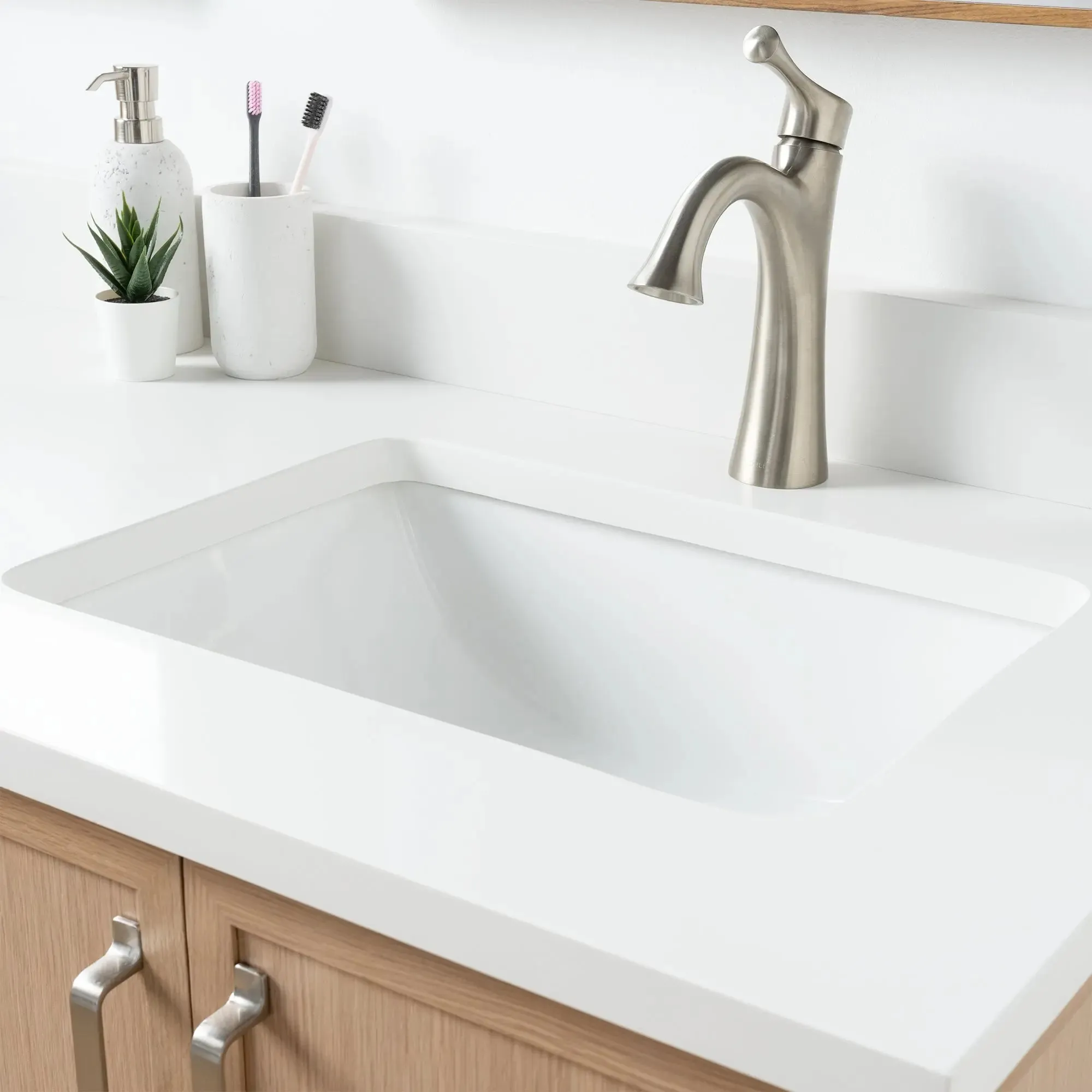 Cape Breton 60" Wall Mount White Oak Bathroom Vanity, Double Sink