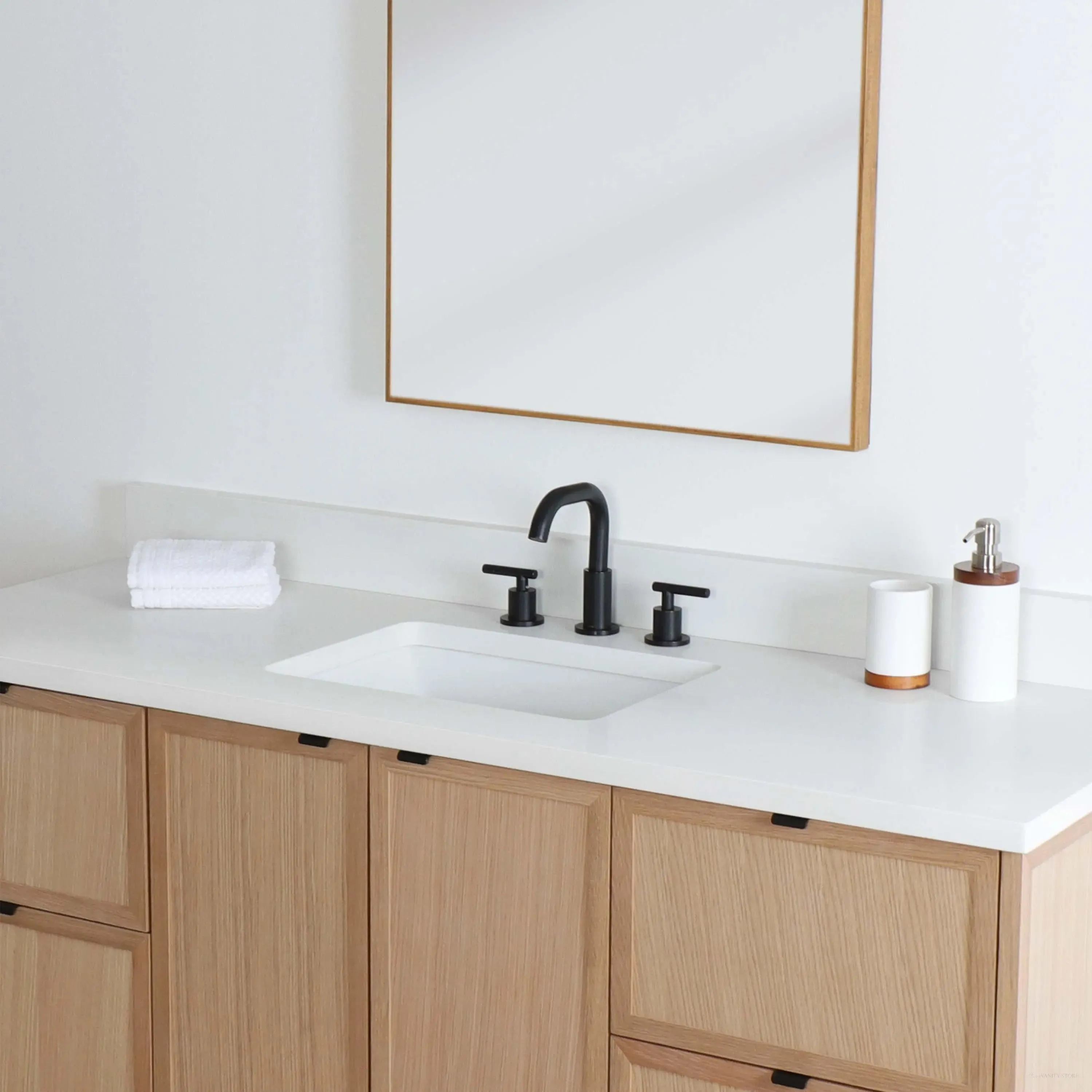 Cape Breton 60" Wall Mount White Oak Bathroom Vanity