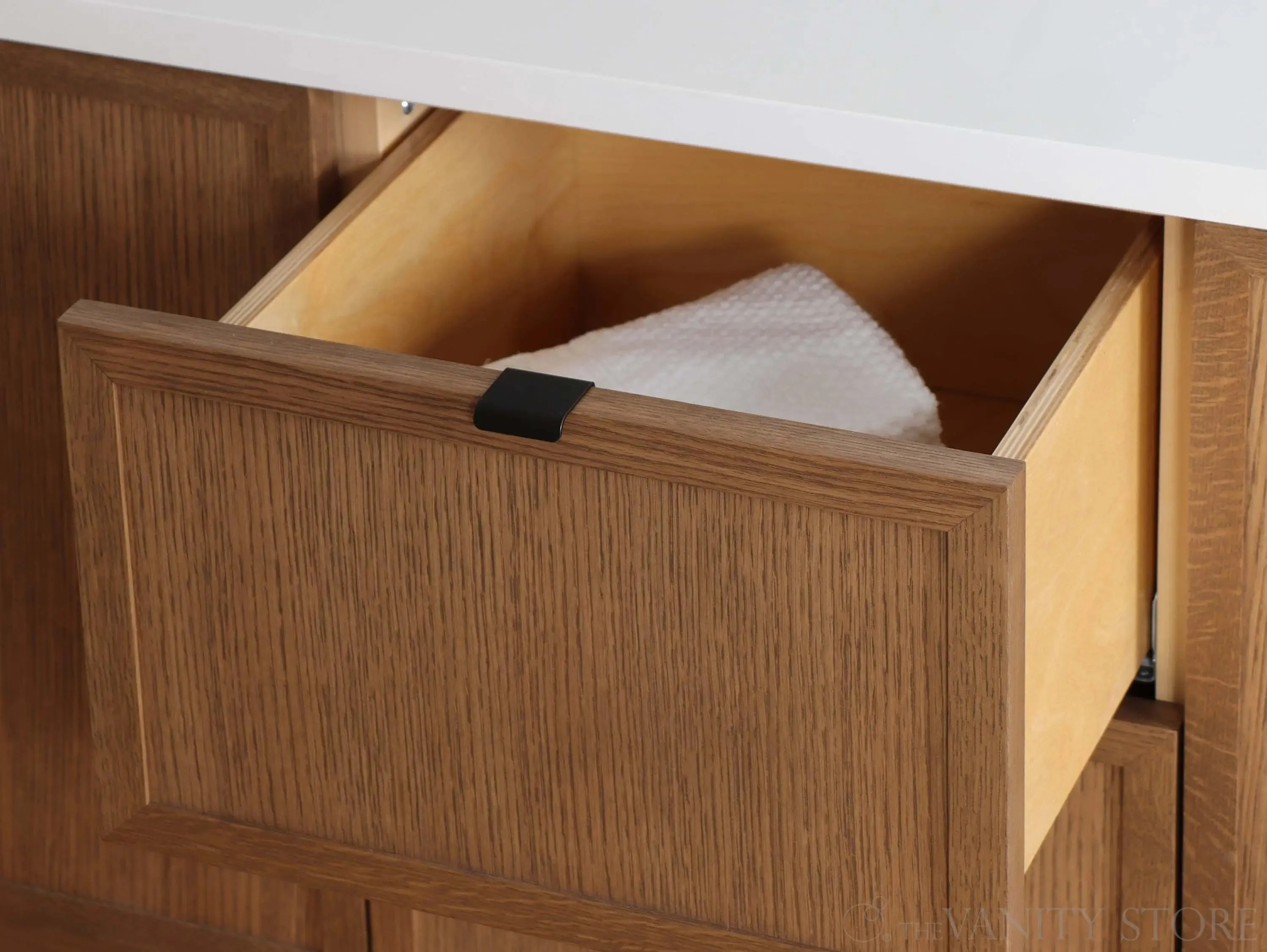 Cape Breton 72" Wall Mount Mid Century Oak Bathroom Vanity, Double Sink