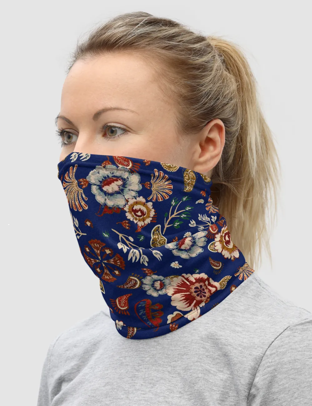 Casual Vintage Multi-Floral Print Neck Gaiter Face Mask