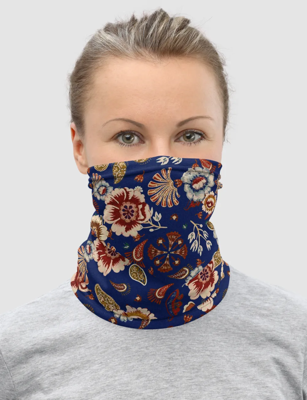 Casual Vintage Multi-Floral Print Neck Gaiter Face Mask
