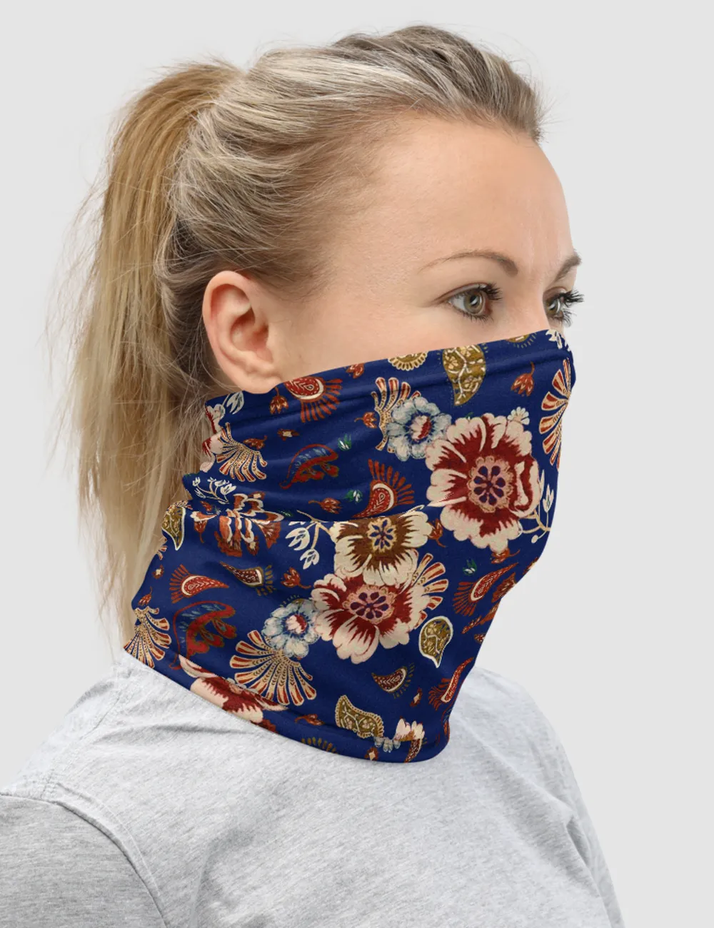 Casual Vintage Multi-Floral Print Neck Gaiter Face Mask