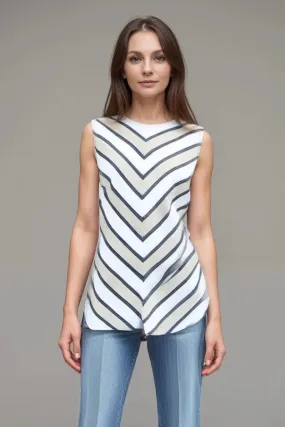 Chevron Stripe Sleeveless Top