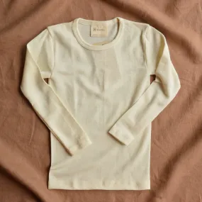 Child's Thermal / PJ Top - 100% Merino Wool - Natural (1-12y)