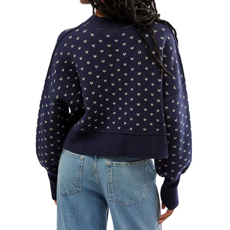 Custom Butterfly Pattern 100% Cotton Knitwear - OEM/ODM Sweater for Fashion Brands