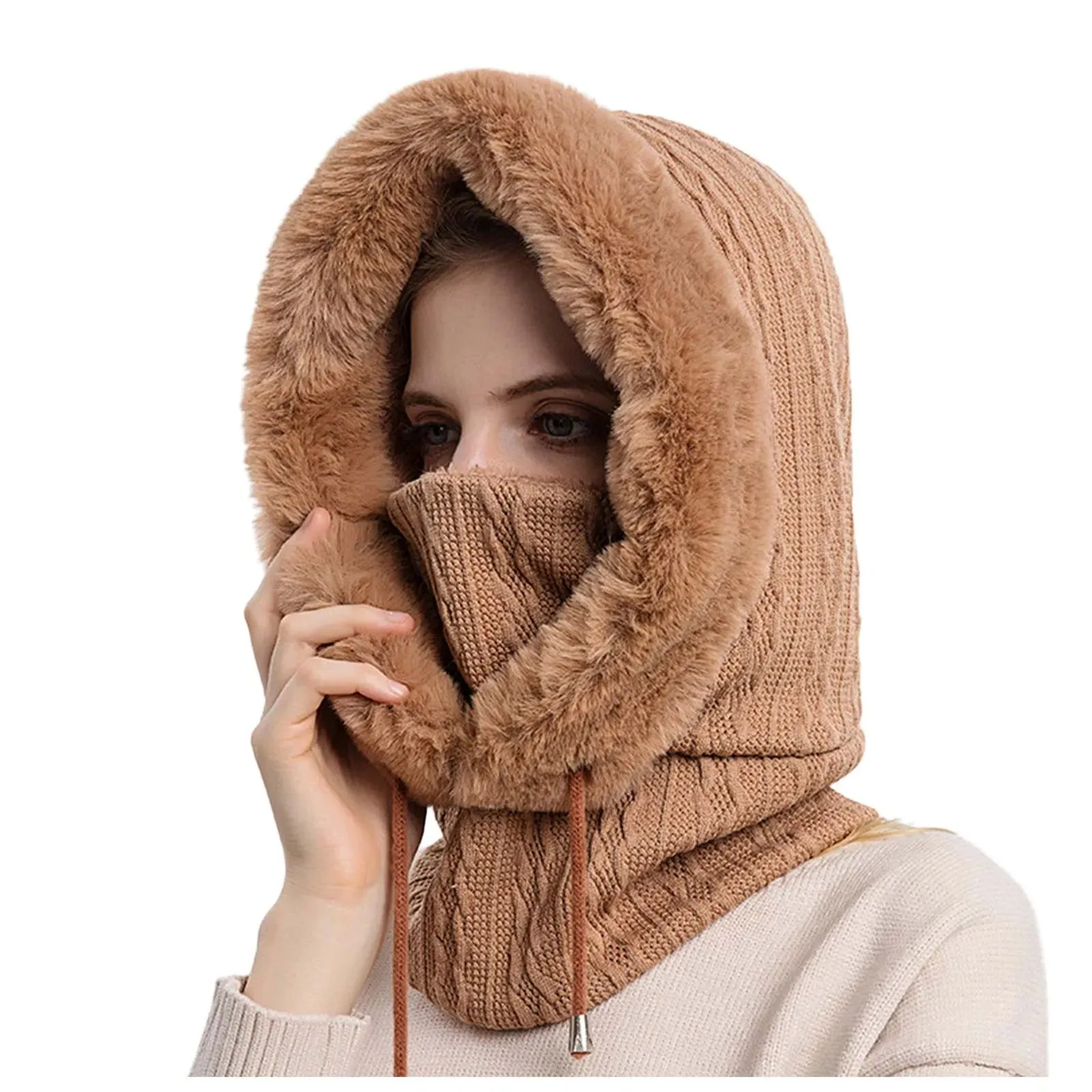 Damstickad pälsmössa Mask Set