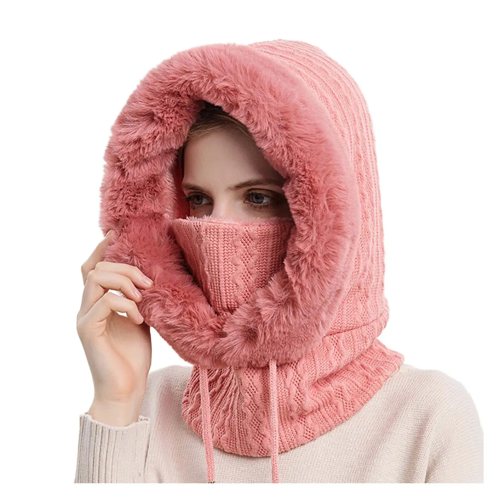Damstickad pälsmössa Mask Set