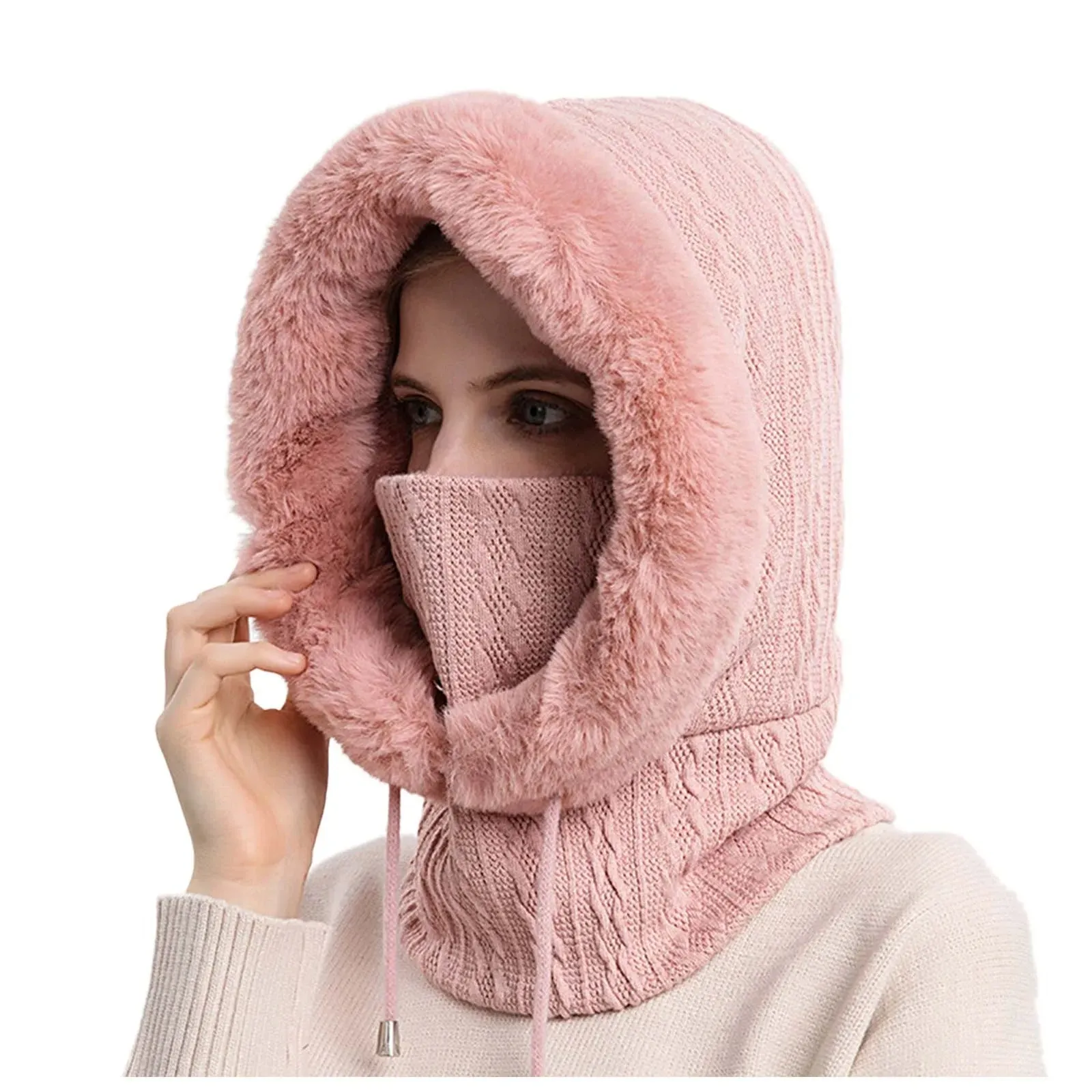 Damstickad pälsmössa Mask Set