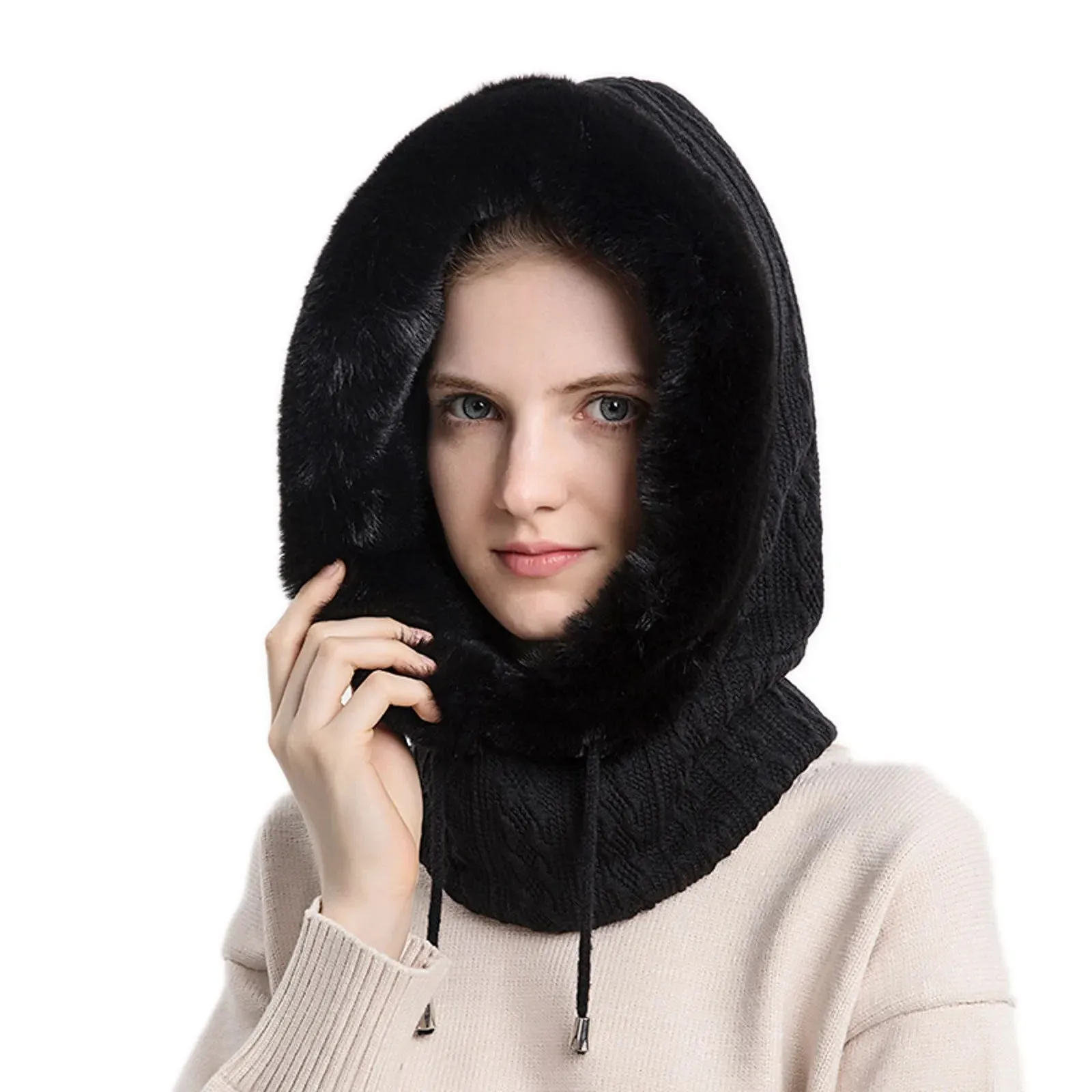 Damstickad pälsmössa Mask Set