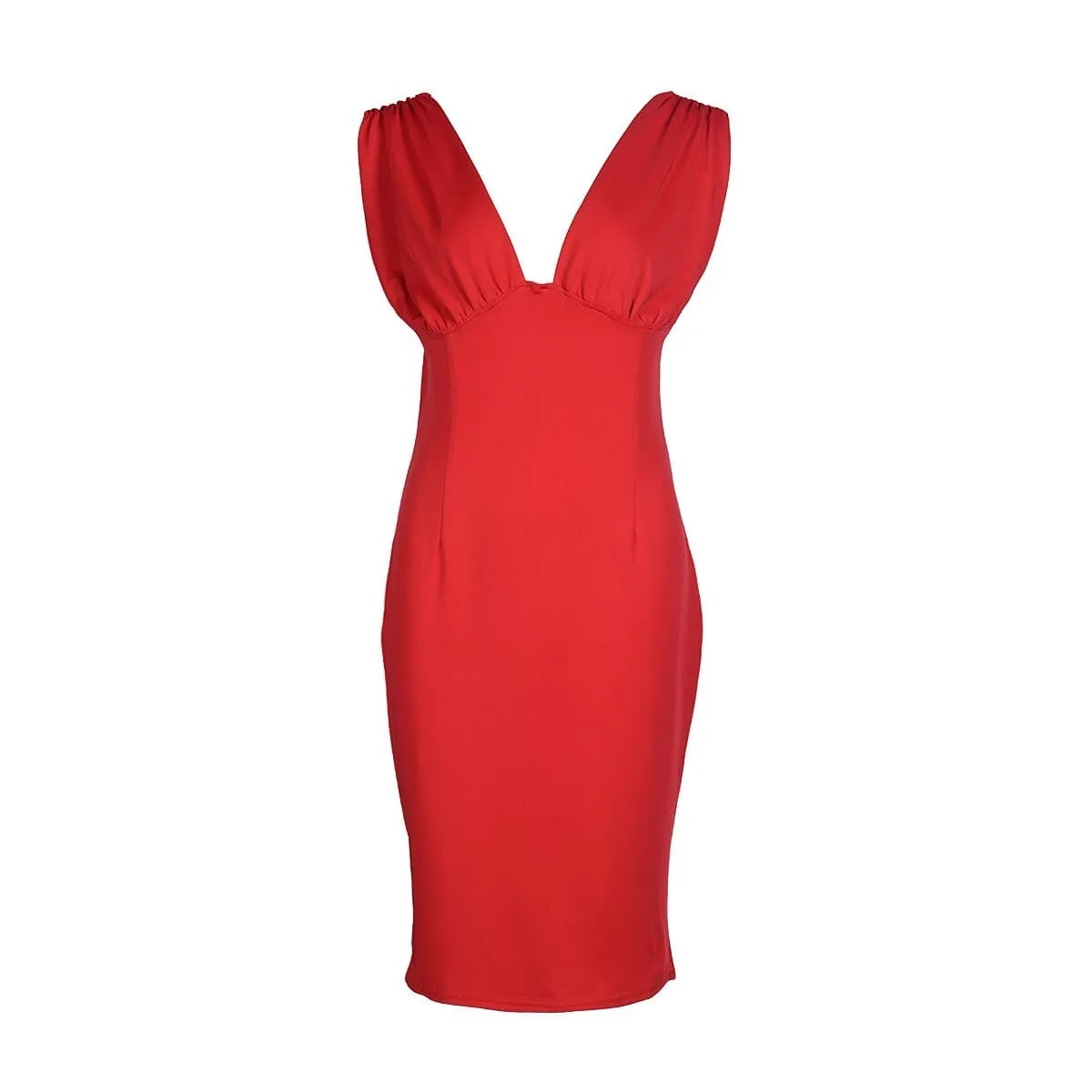 FashionSierra - New Summer Women's Bodycon Mini Dress Ladies Sleeveless V Neck Party Cocktail Club Slim Fit Dress Sundress