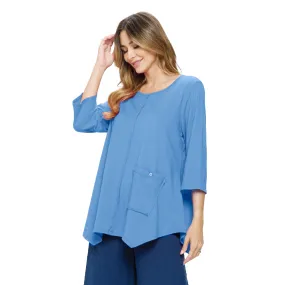 Focus Lightweight Tunic Top W/ Pocket in French Blue - SC-116A-BLU - Sizes S & L