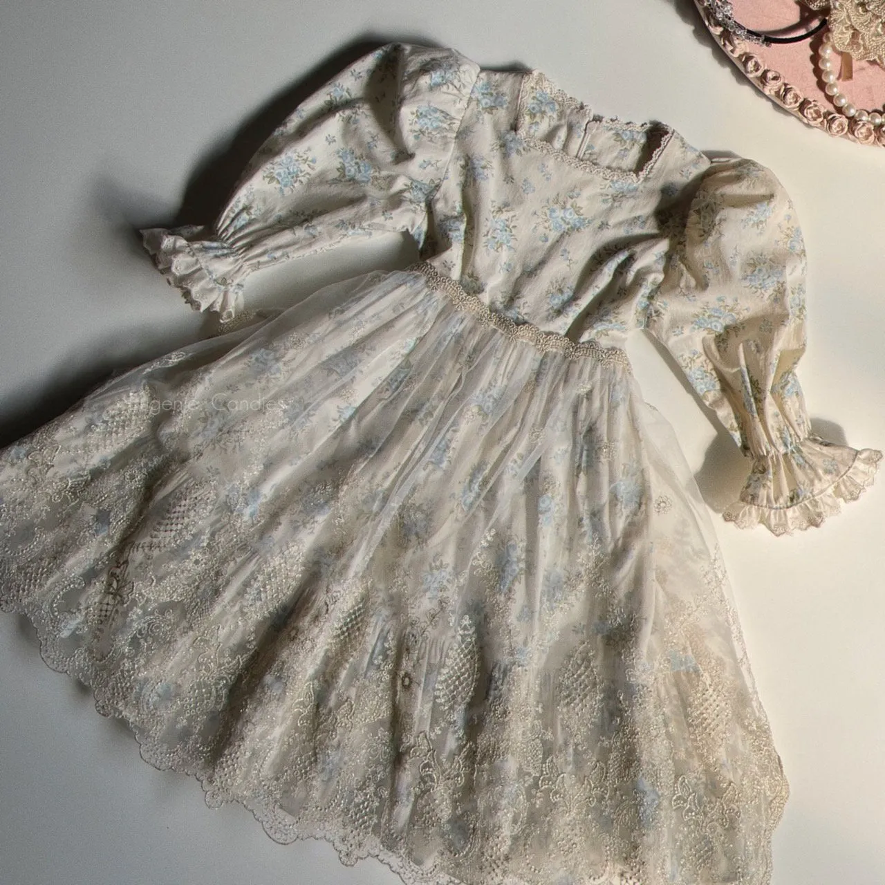 Gold Bling Lace Apron & Cape