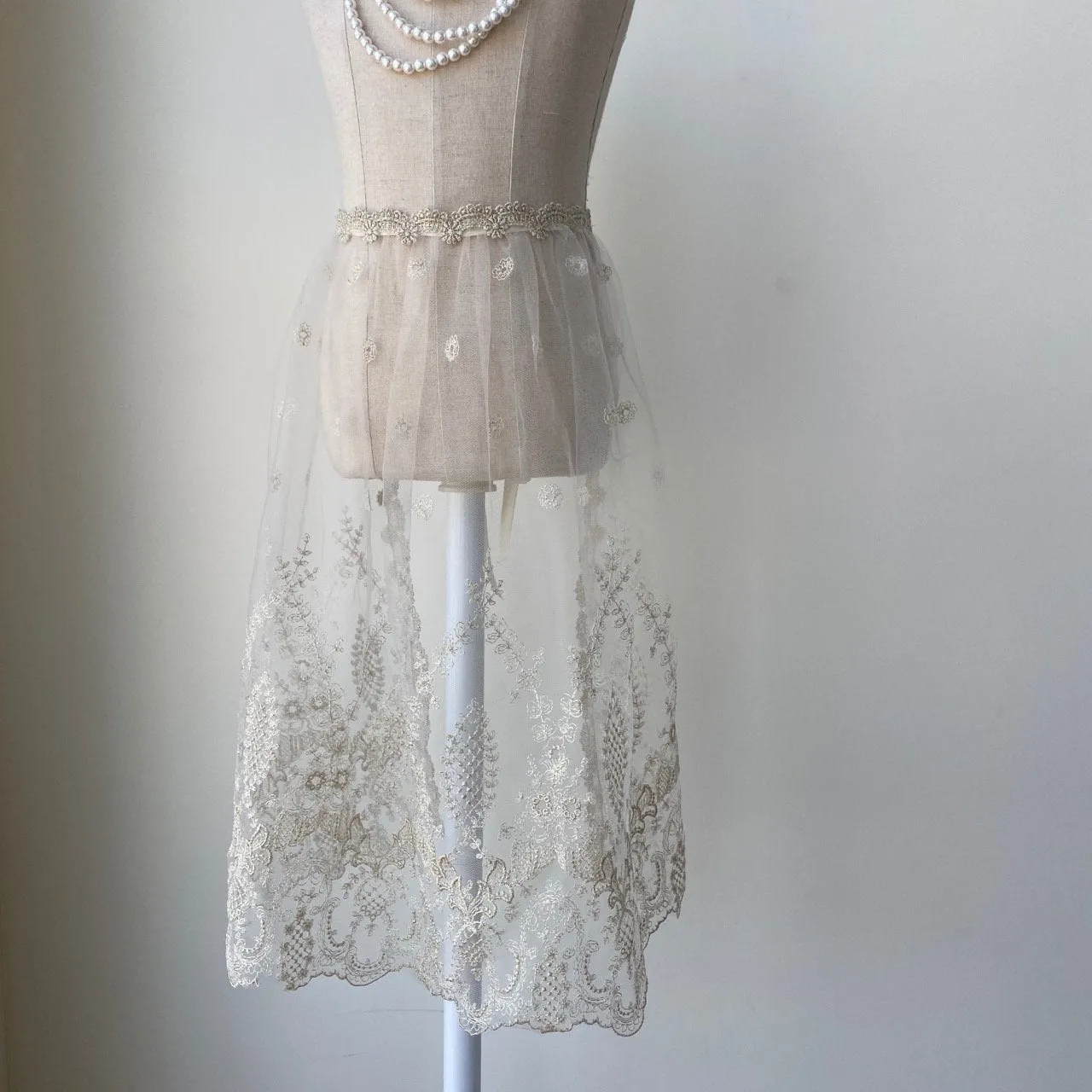 Gold Bling Lace Apron & Cape
