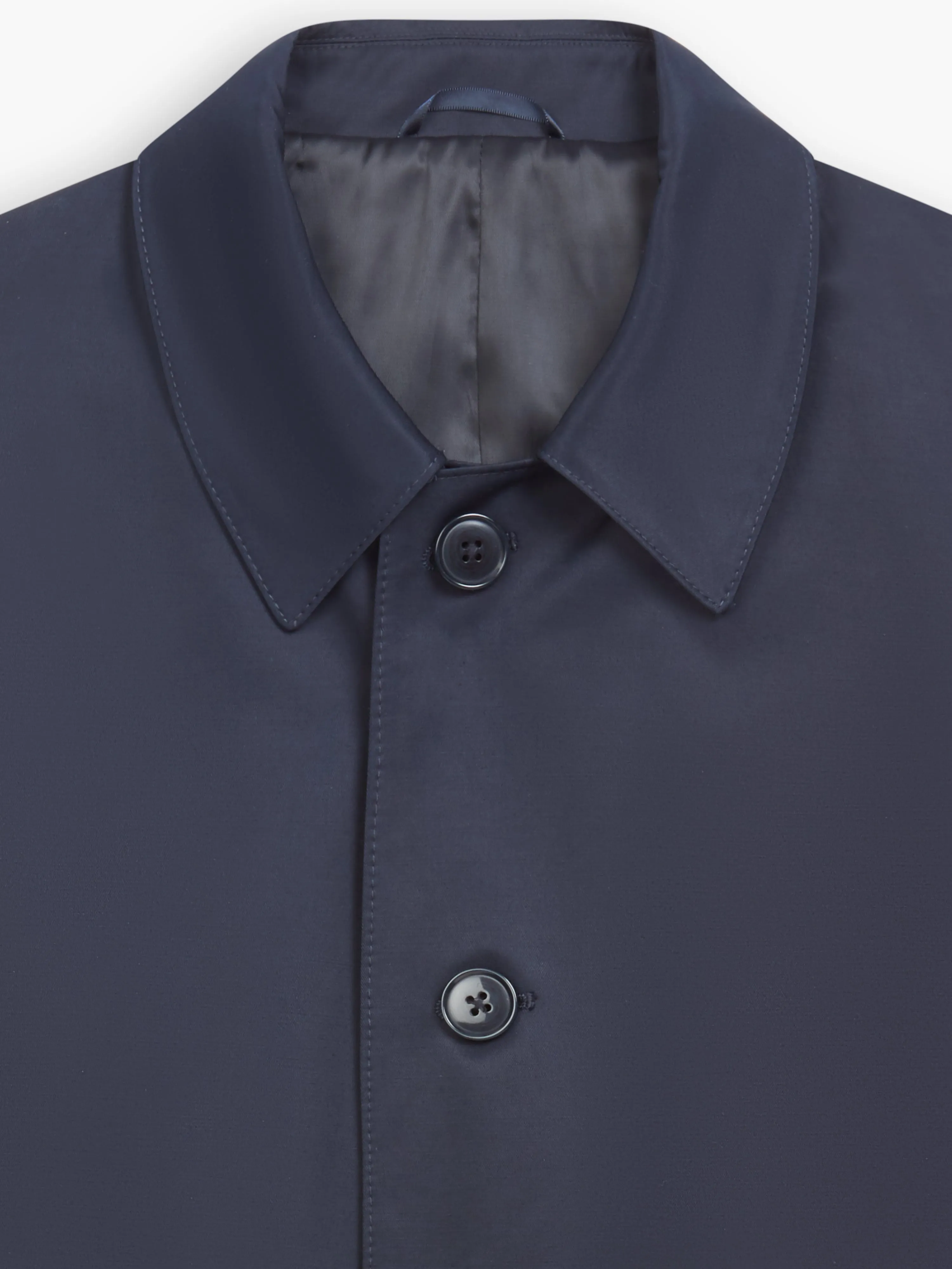 Henderson Navy Cotton Blend Rain Mac