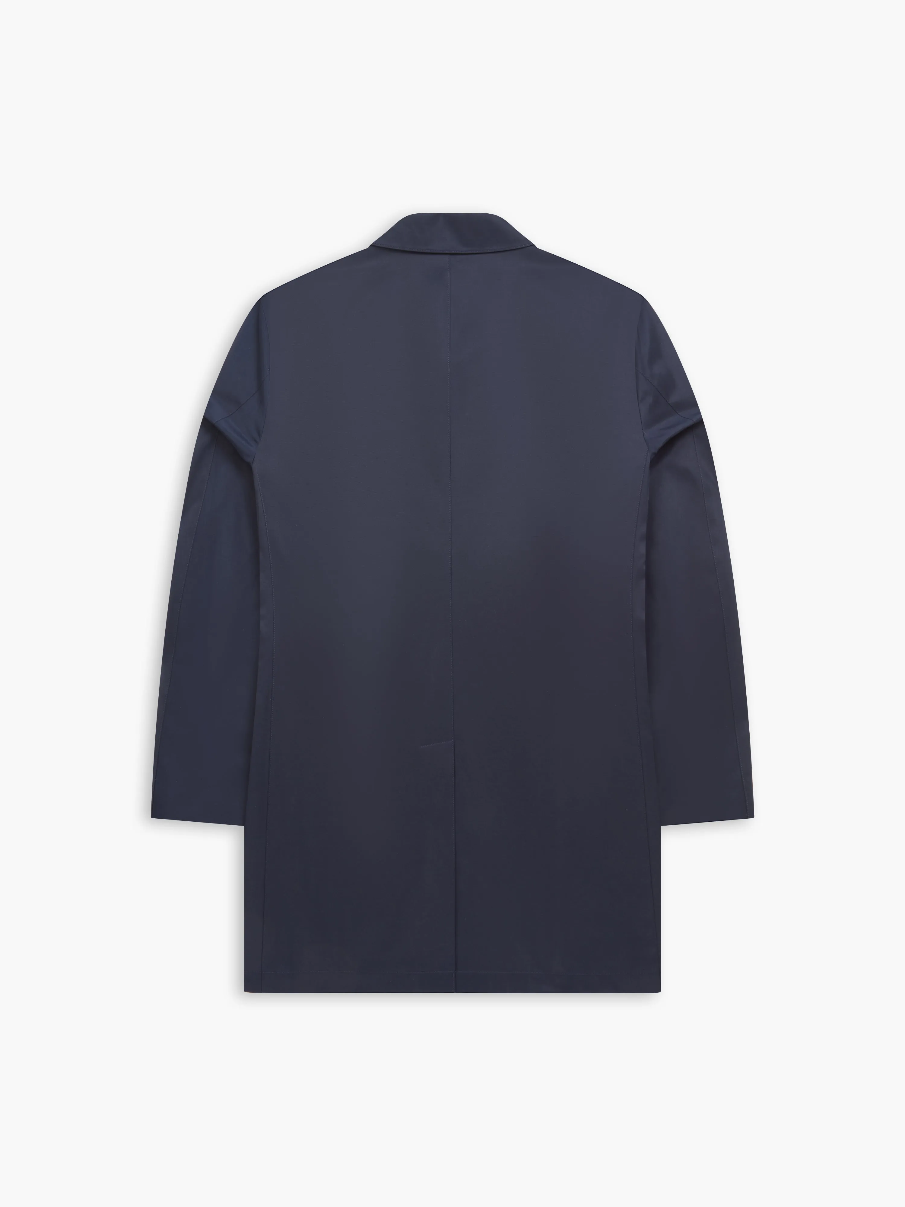 Henderson Navy Cotton Blend Rain Mac