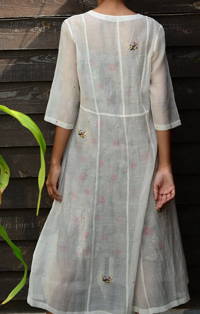 Ivory Chanderi Shirt Dress