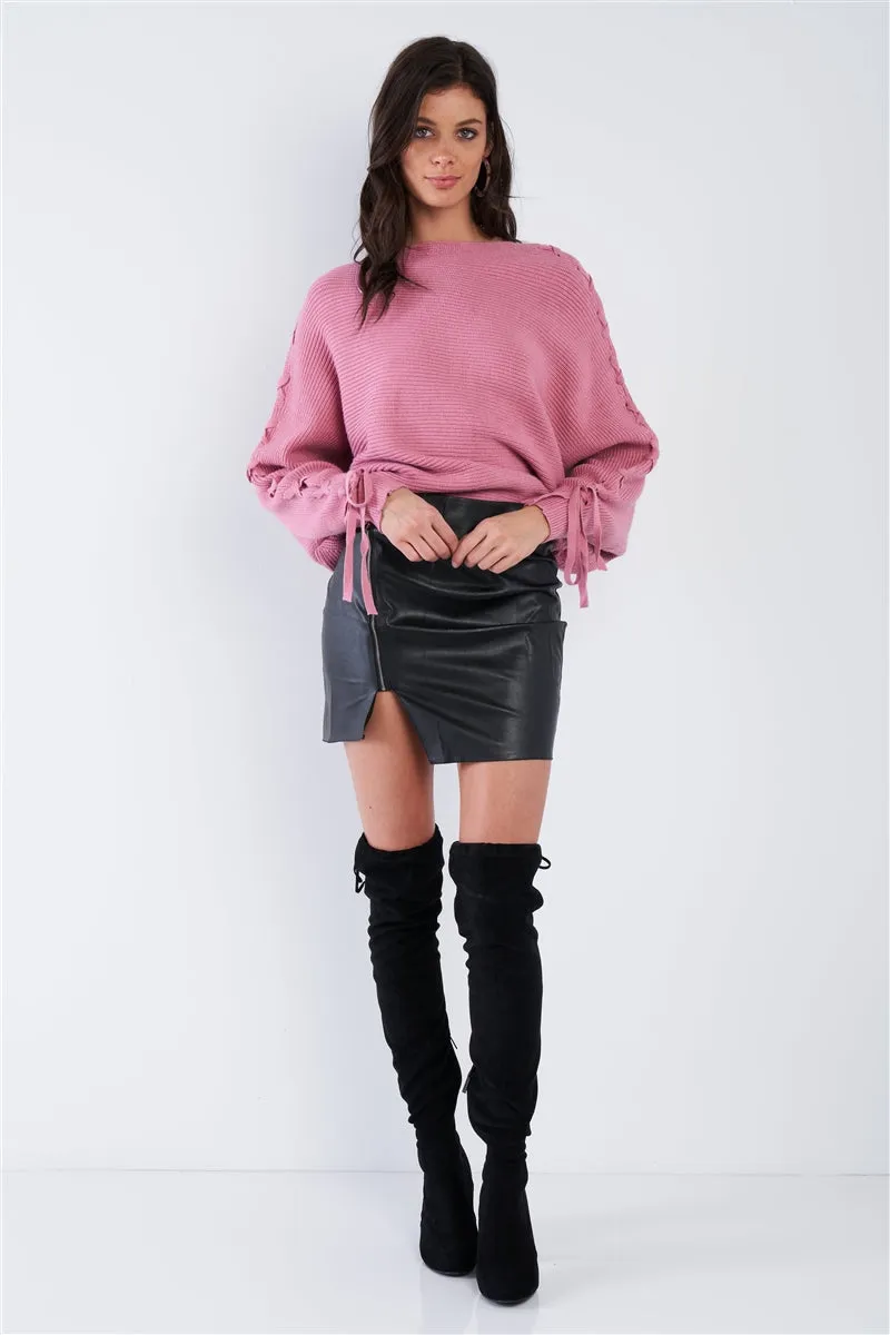Keira Mauve Pink Knit Sweater