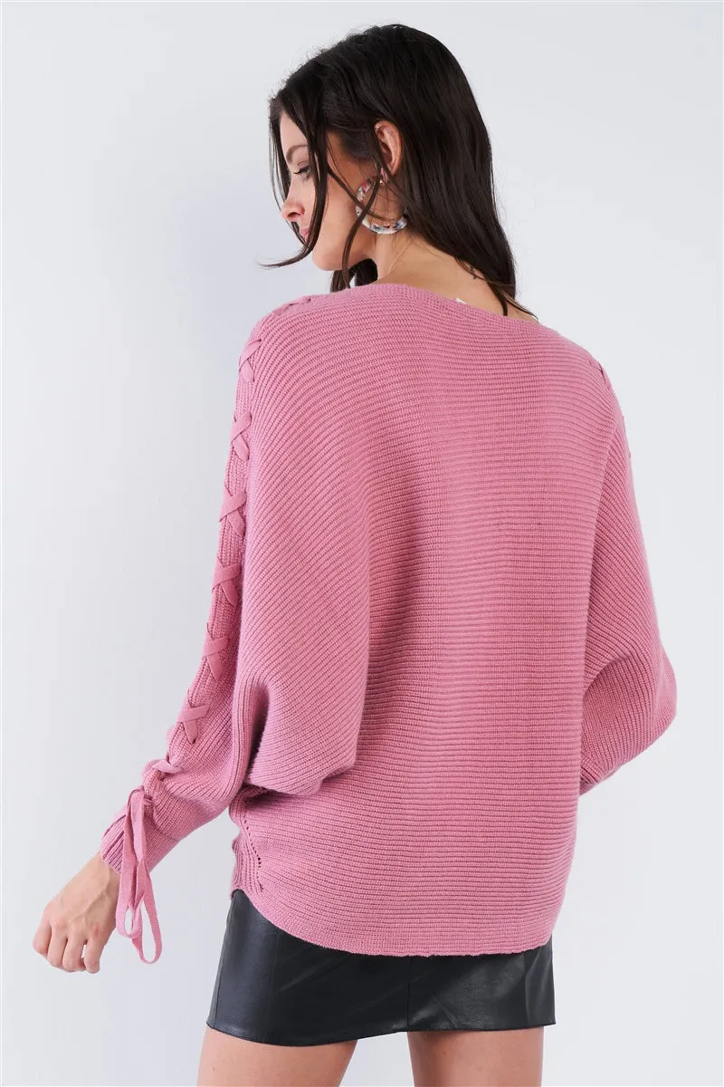 Keira Mauve Pink Knit Sweater