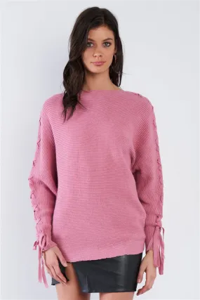 Keira Mauve Pink Knit Sweater