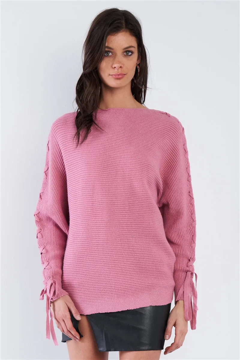 Keira Mauve Pink Knit Sweater