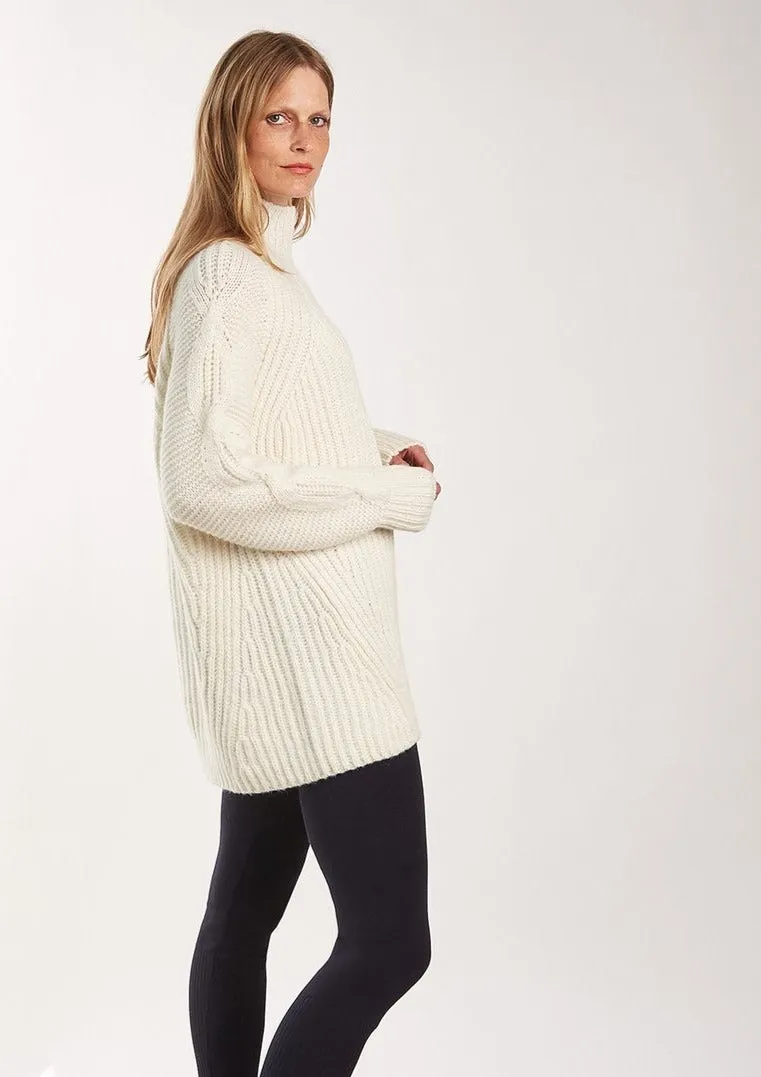 Lori Funnel Neck Tunic, Ivory