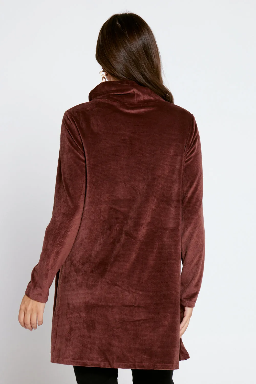 Melanie Velour Tunic - Coffee