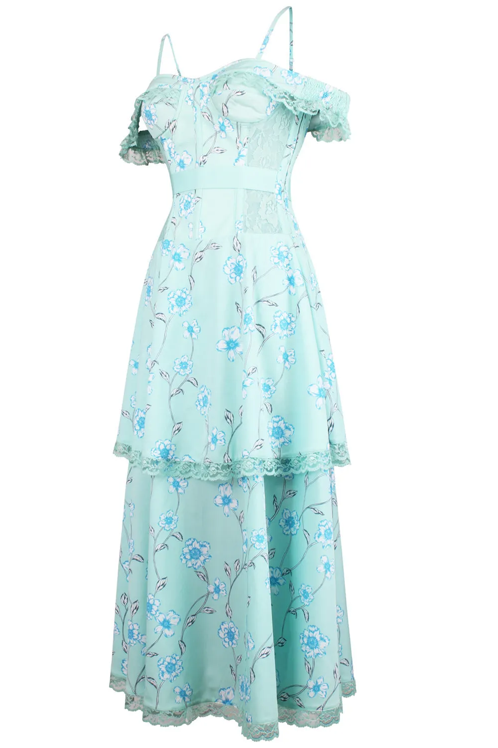 Mesh Panel Sleeved Corset Dress