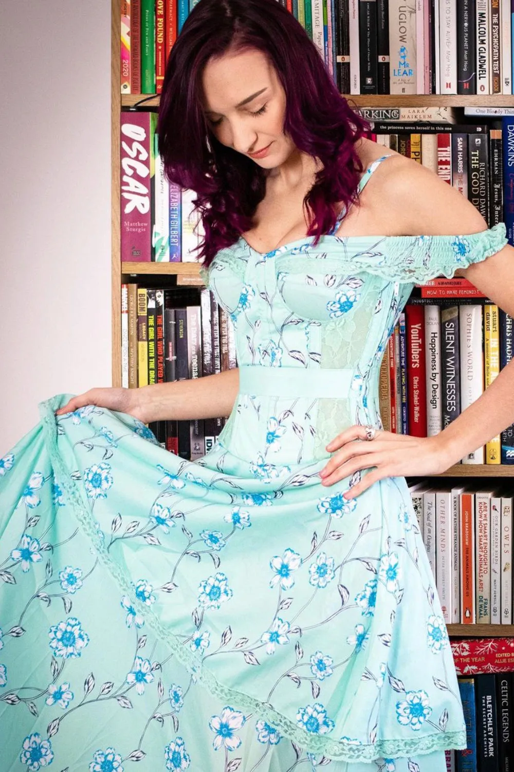 Mesh Panel Sleeved Corset Dress