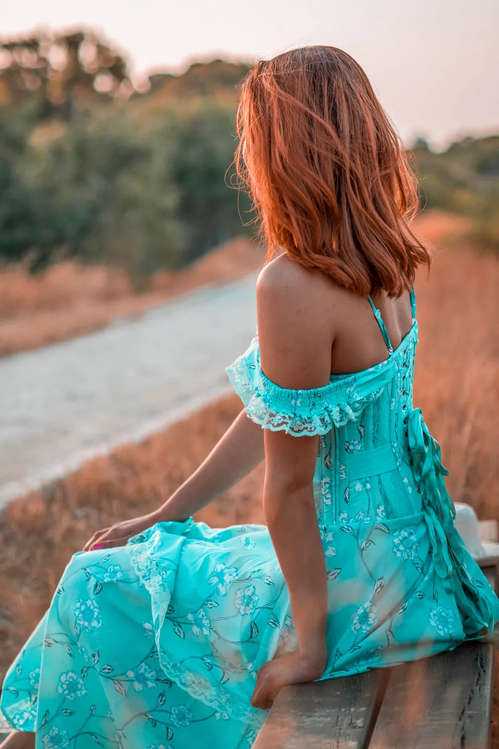Mesh Panel Sleeved Corset Dress