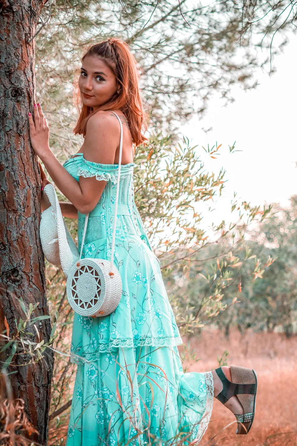 Mesh Panel Sleeved Corset Dress