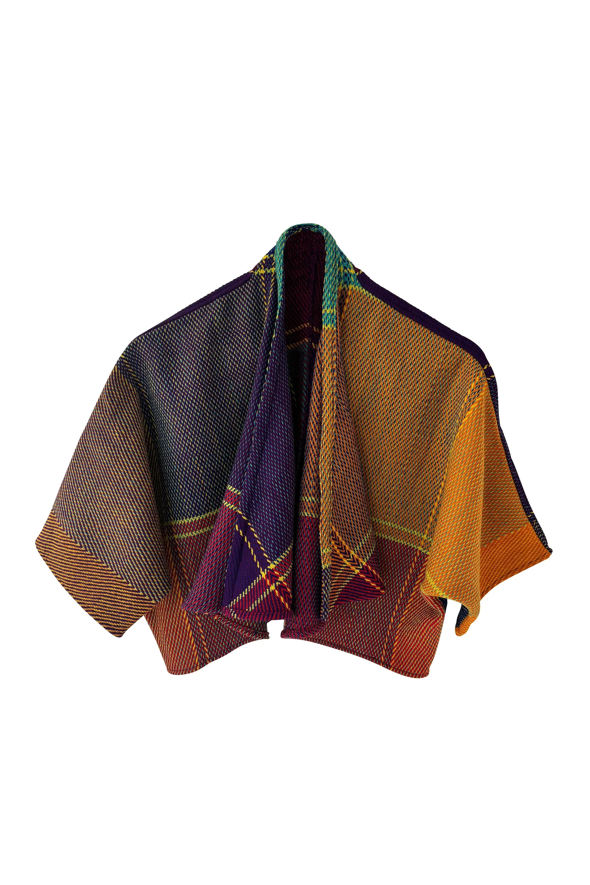 NEW! Plaid Wool Waterfall Bolero No.6