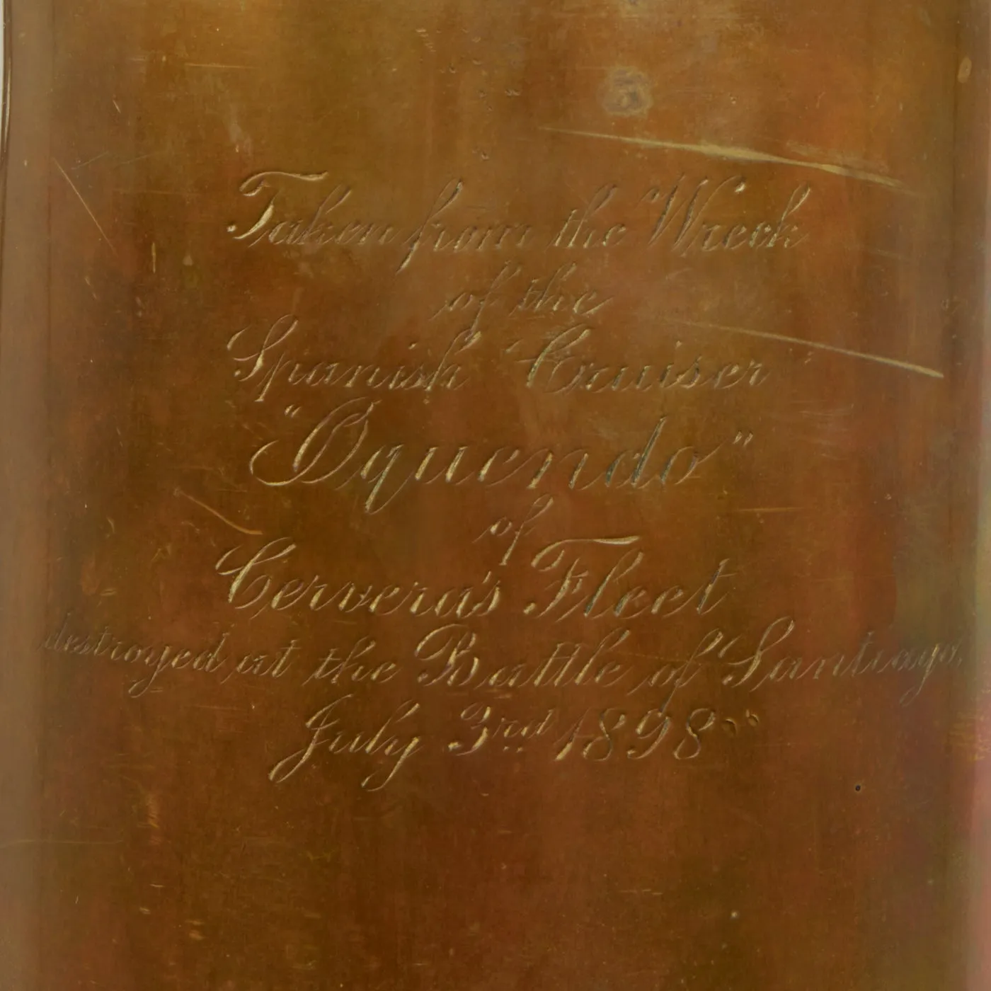 Original Spanish-American War Battle of Santiago Bay 5.5 inch Naval Shell From Sunken Spanish Cruiser Almirante Oquendo