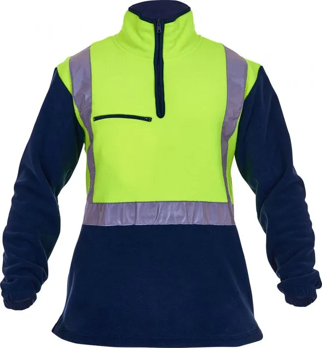 PCF1012 - Caution - Polar Fleece 1/2 Zip Tunic (Day/Night) - 380gm
